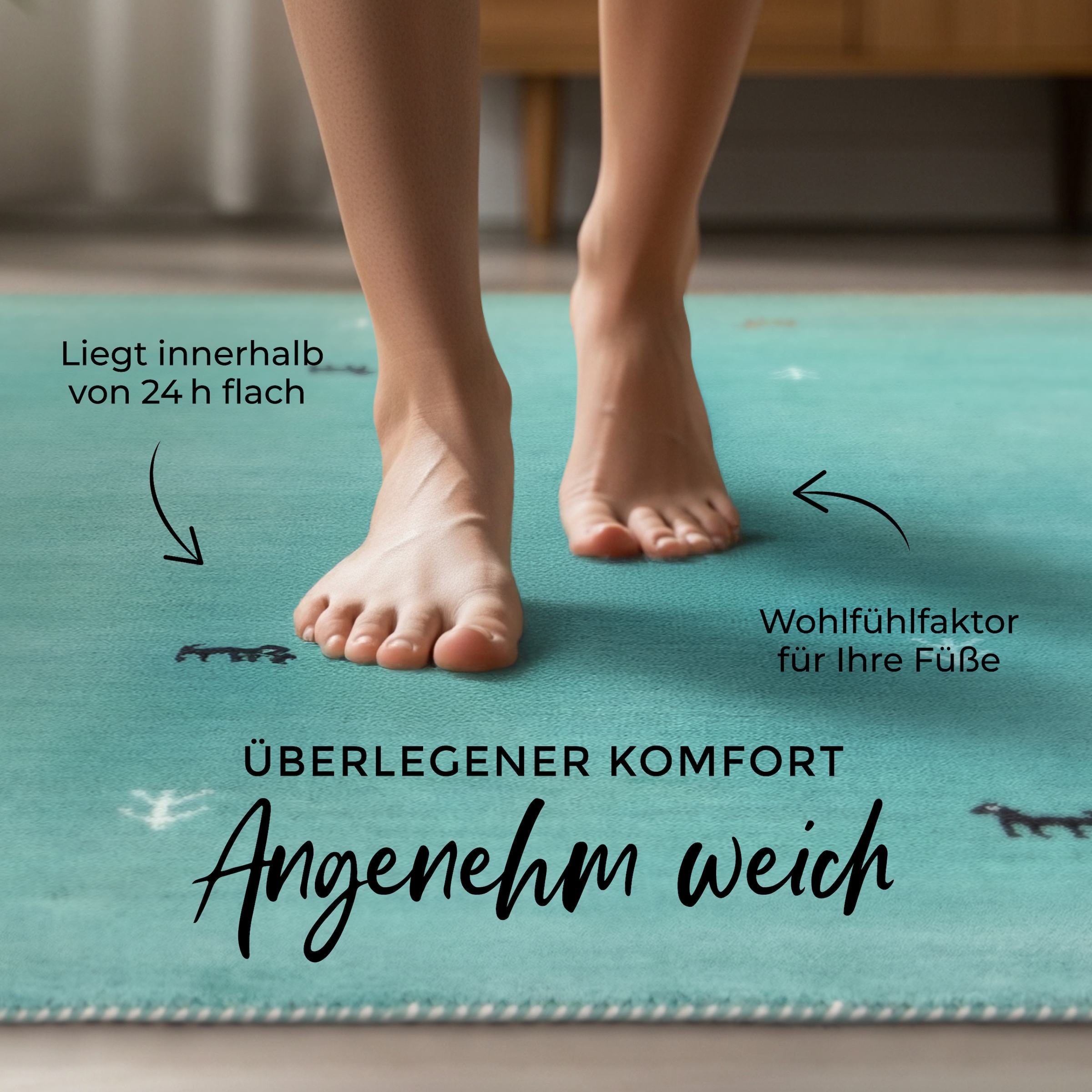 carpetfine Wollteppich »Gabbeh Uni,  auch als Läufer und Rund erhältlich« rechteckig 15 mm Höhe reine Wolle, handgewebt, Gabbeh Loom Tiermotiv, große Farbauswahl