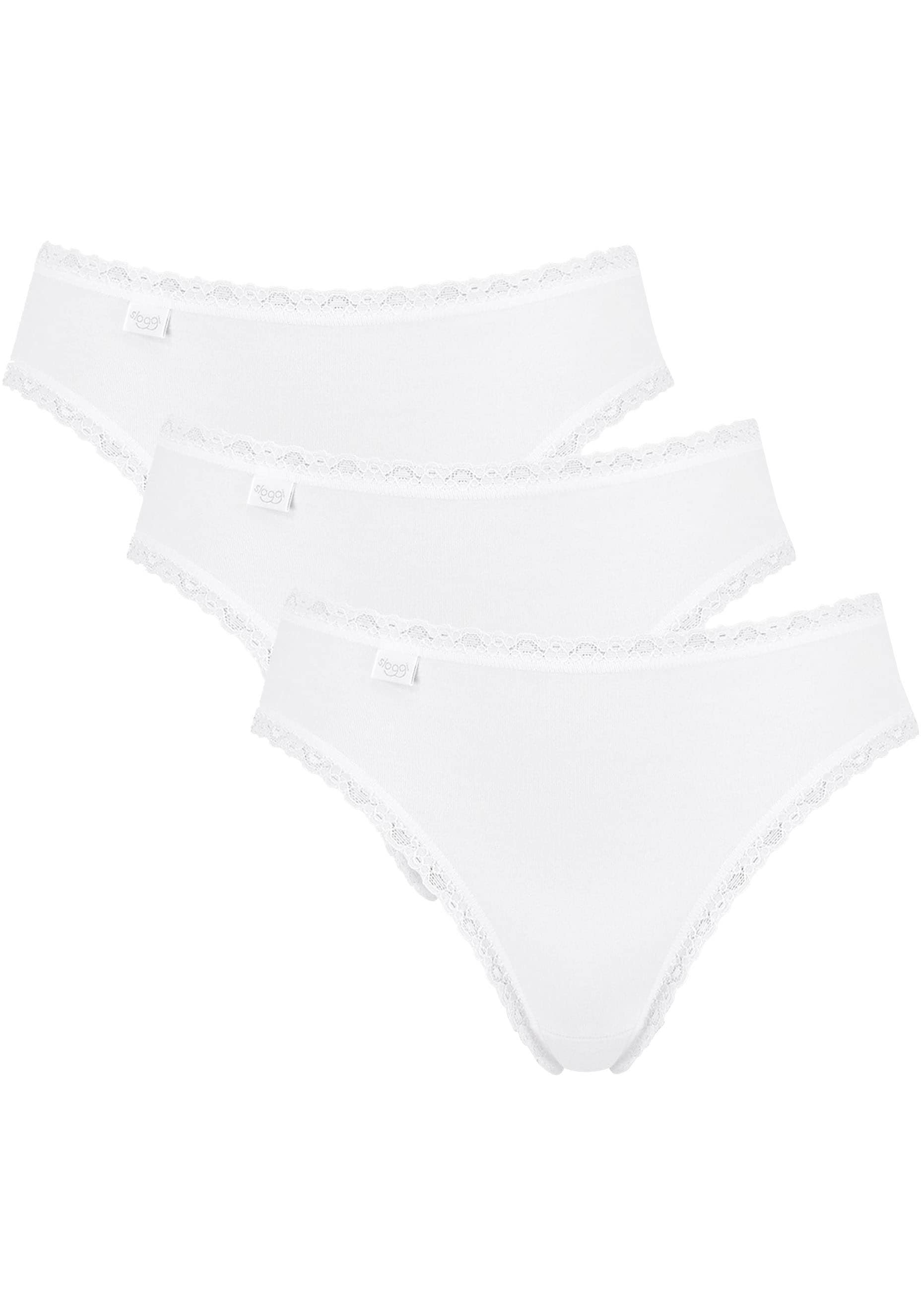 sloggi Taillenslip "24/7 Cotton Lace" mit edler Spitze und flachen Nähten