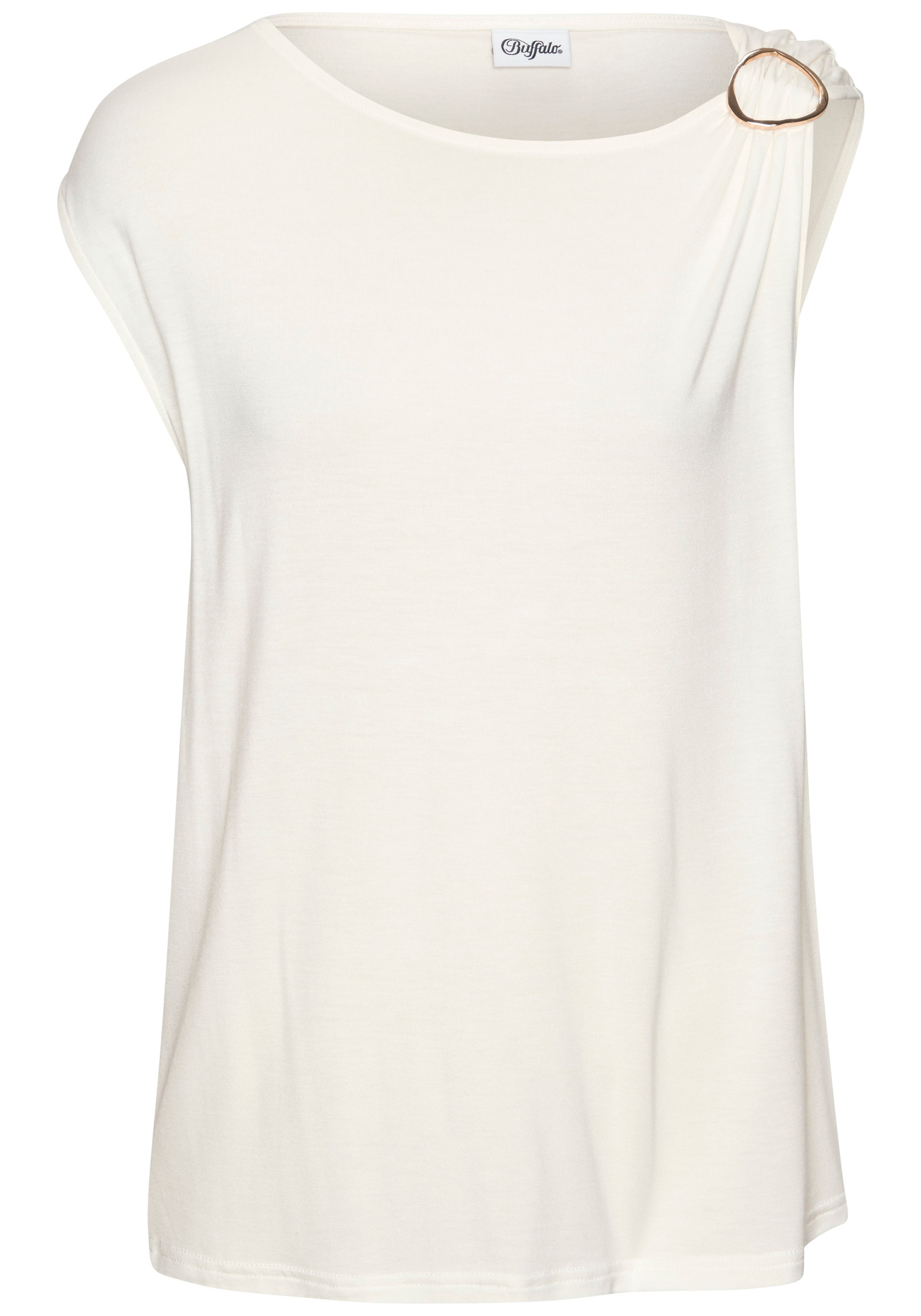 Vivance Kurzarmshirt, mit Zierschnalle, Sommertop, casual günstig online kaufen