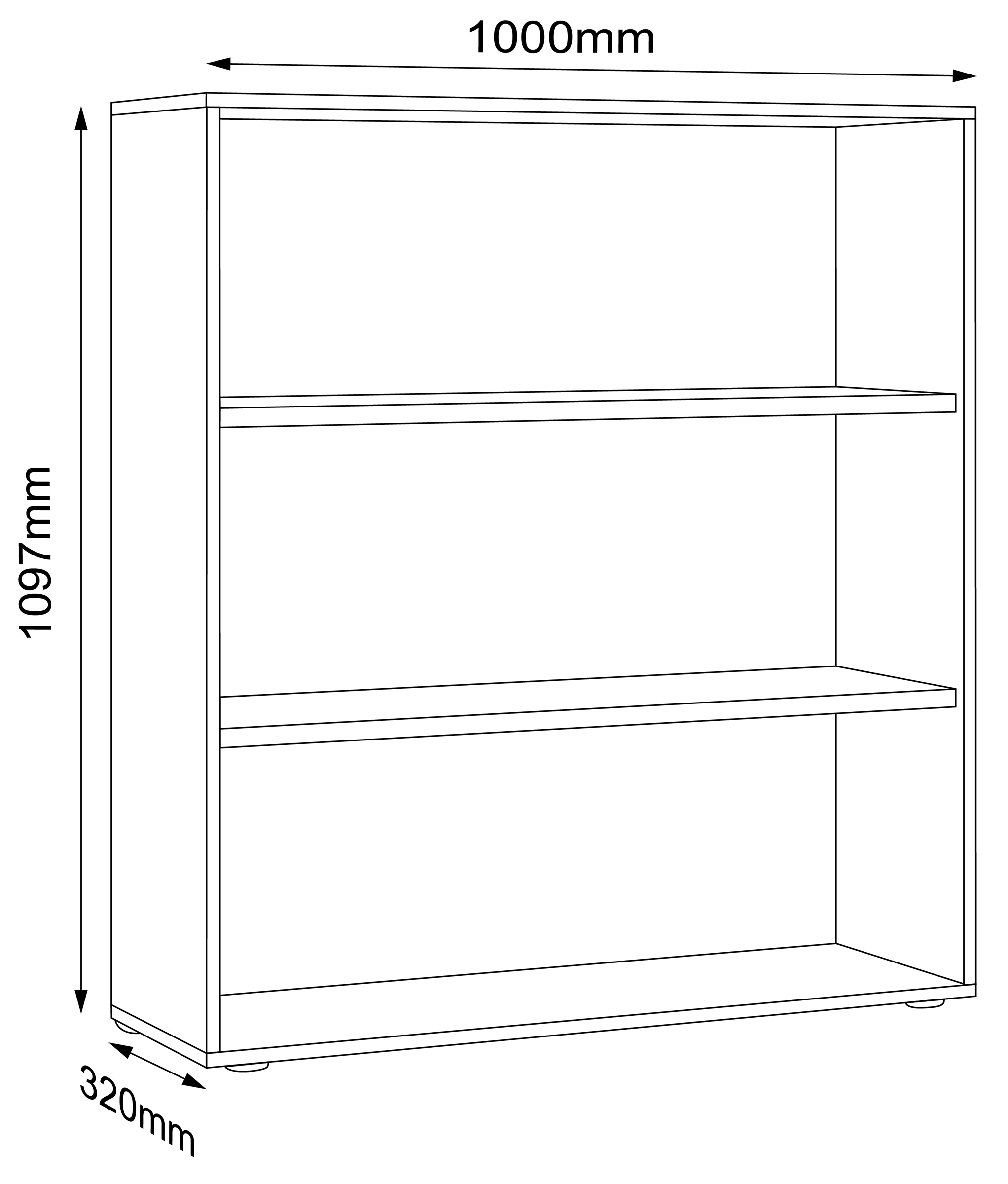 VCM Bücherregal »Holz Büro Regal Bücher Ordner Aktenregal Salia 3f«
