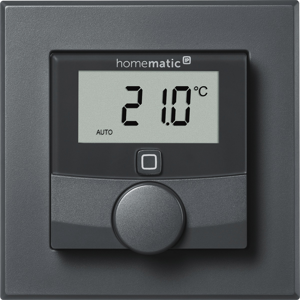 HOMEMATIC IP Heizkörperthermostat "Wandthermostat mit Luftfeuchtigkeitssensor (V2)", B:16cm H:5 T:20cm, grau, Heizkörperthermostate