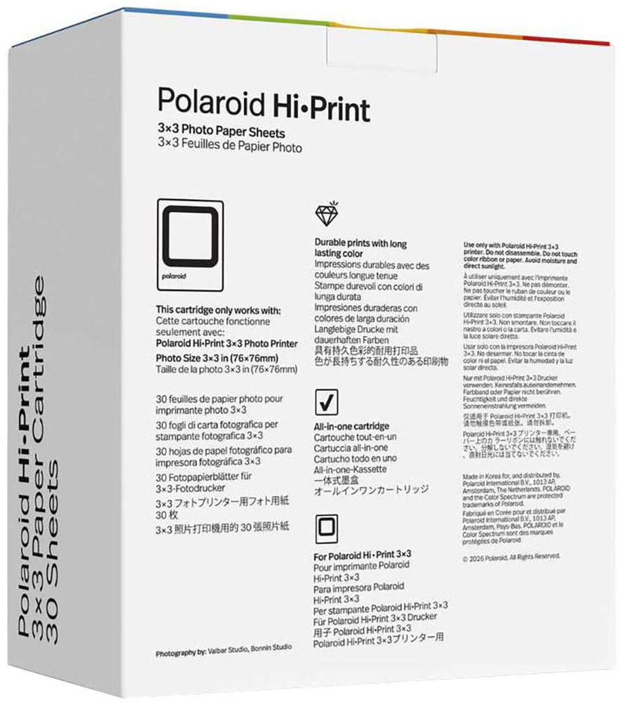 Polaroid Fotopapier »Hi Print 3x3 Papierkassette - 30 Blatt«
