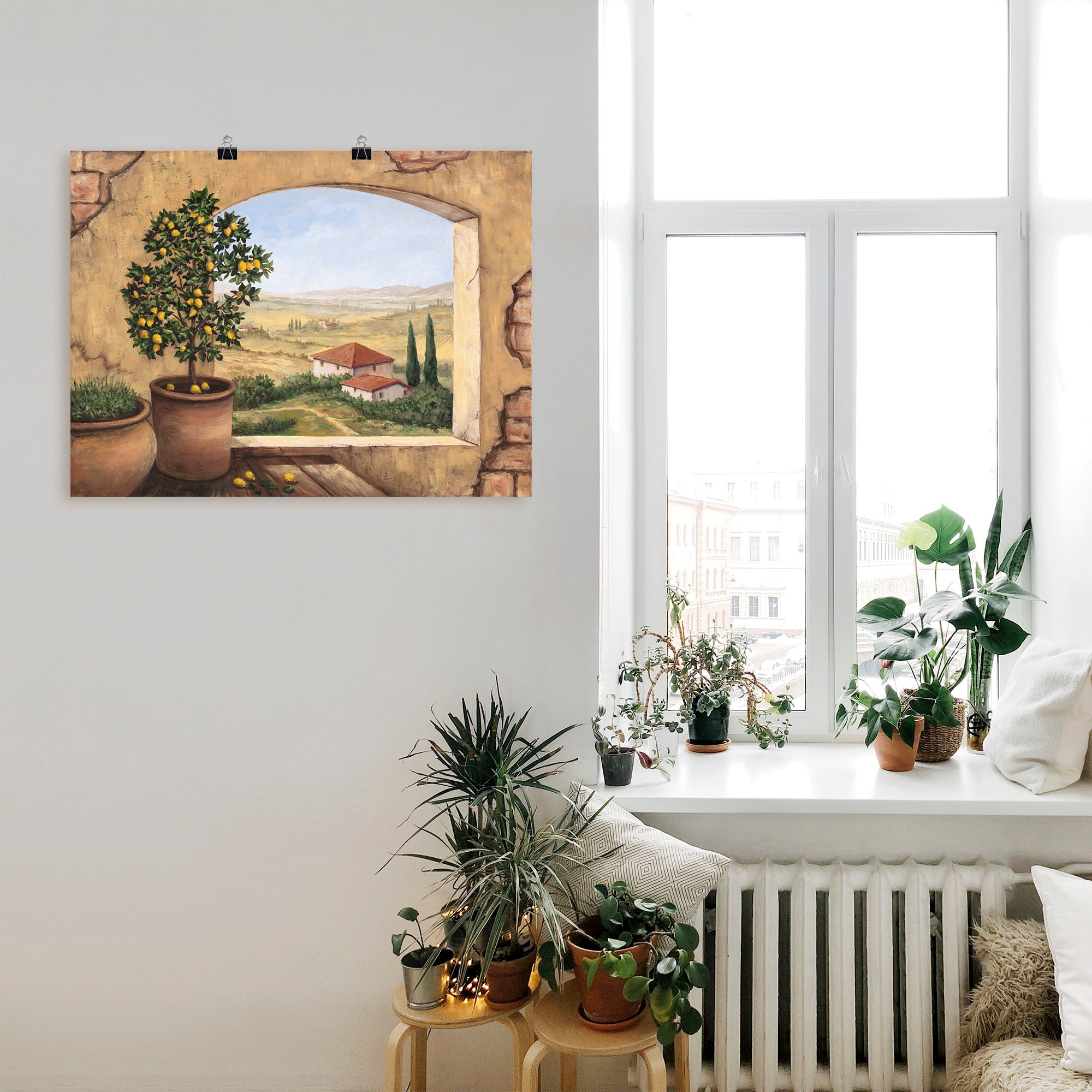 Artland Wandbild »Fenster in der Toskana«, Fensterblick, (1 St.), als Alubild, Outdoorbild, Leinwandbild, Poster, Wandaufkleber