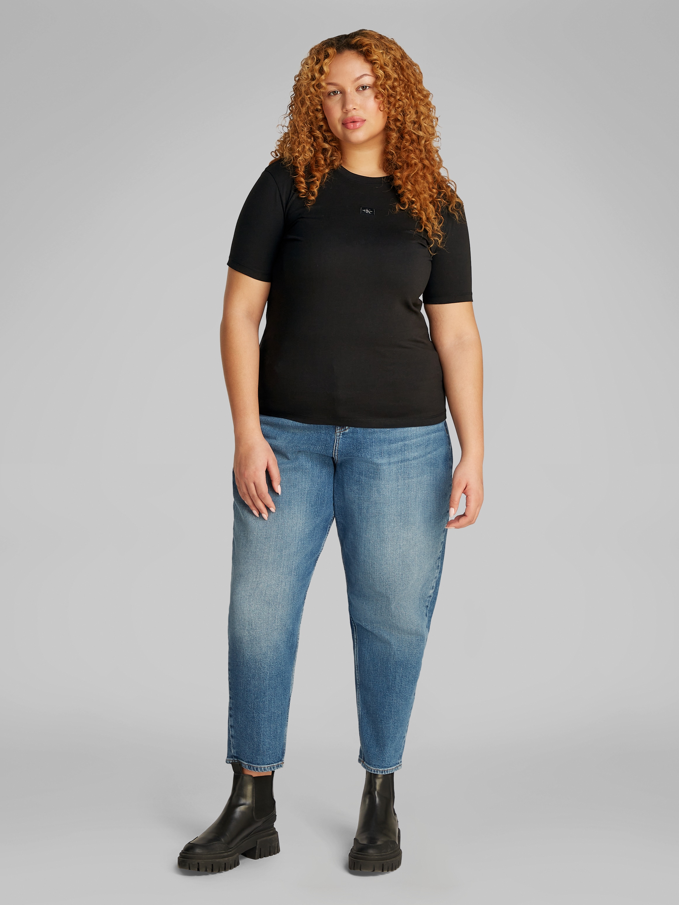 Calvin Klein Jeans Plus T-Shirt »PLUS WOVEN LABEL REGULAR TEE«, in großen Größen