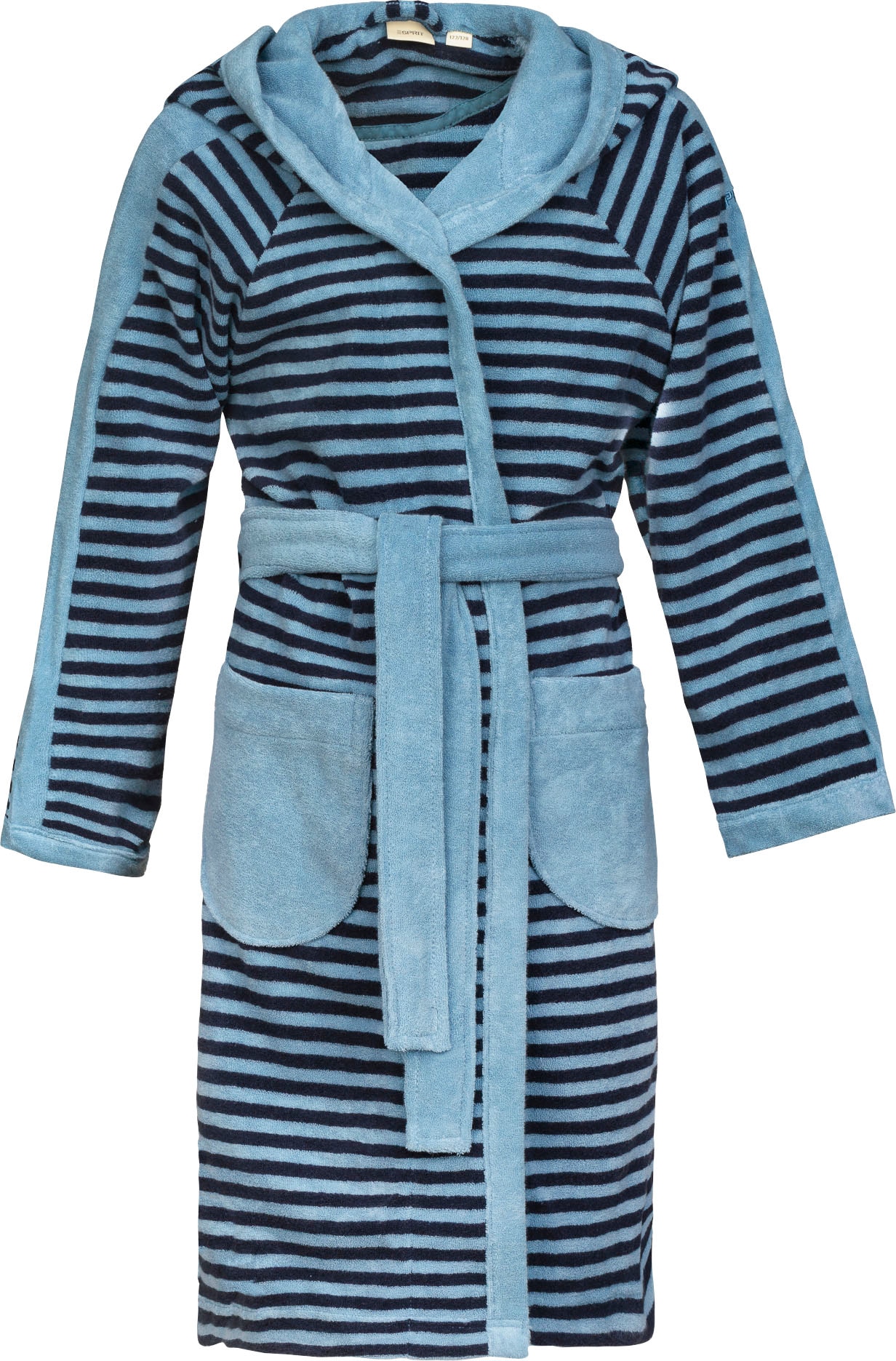 Esprit Kinderbademantel "Little Stripped Hoody", (1 St.), mit Zipfelmütze