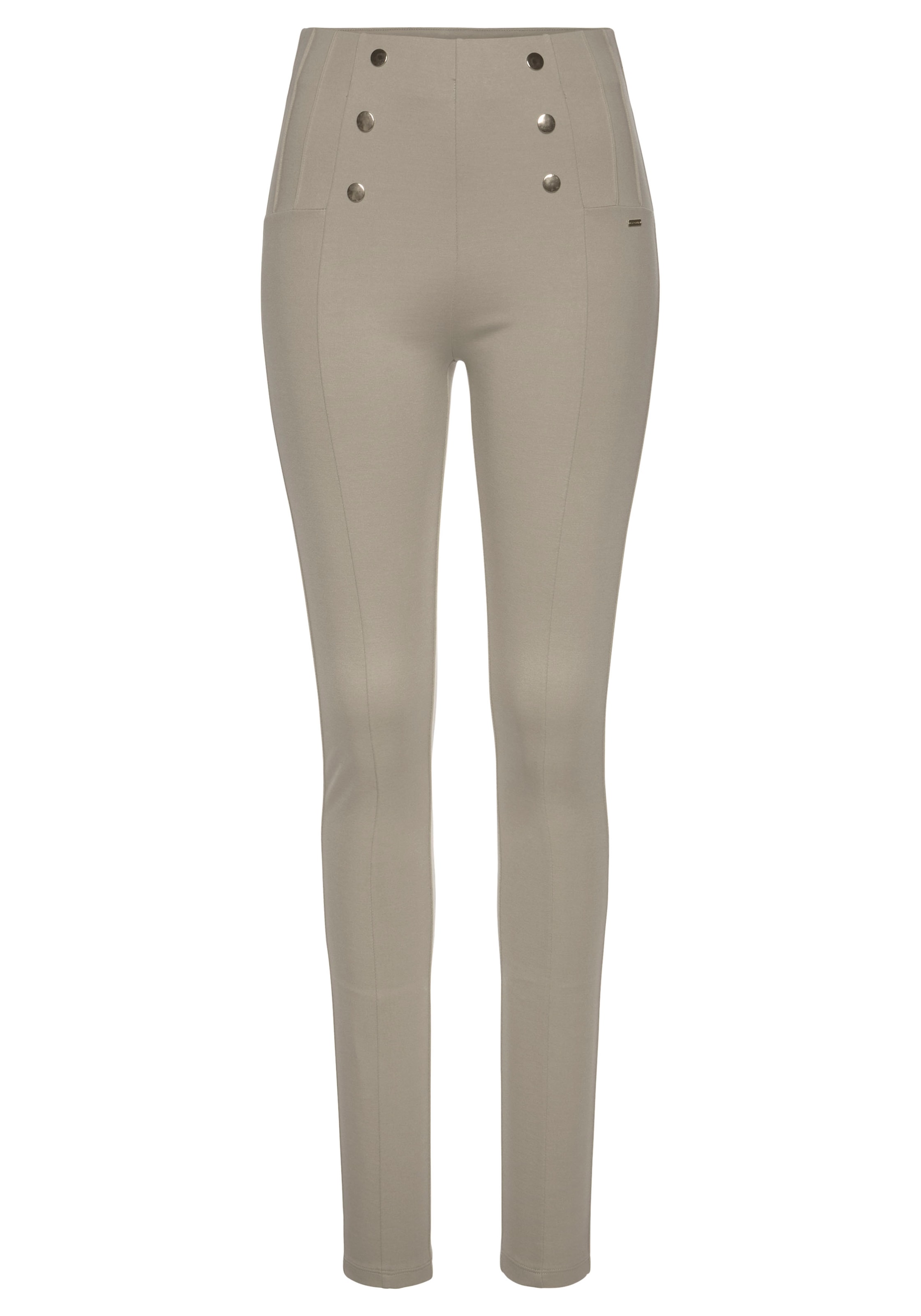 LASCANA Highwaist Leggings, mit Zierknöpfen