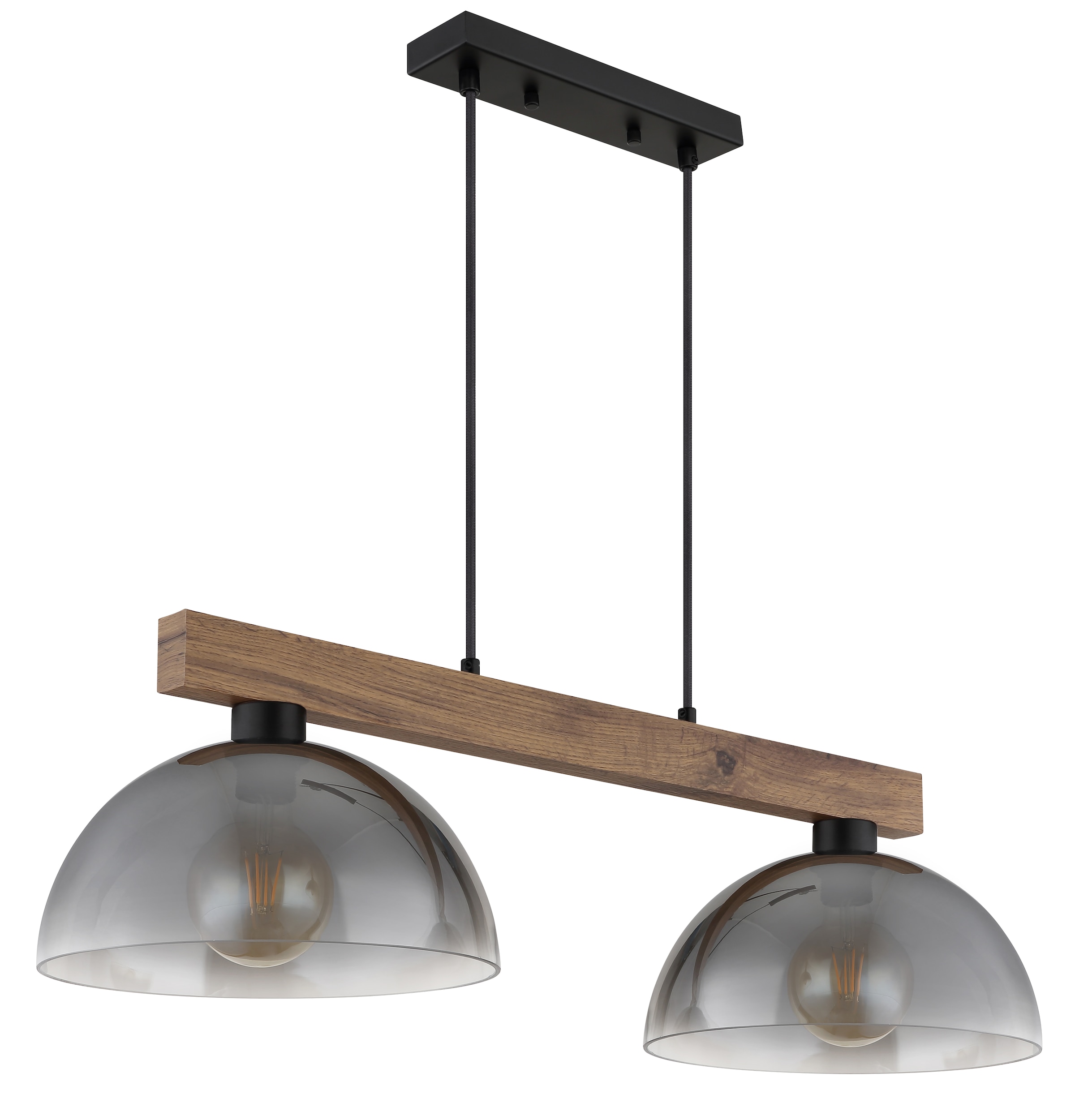 NOWA Hängeleuchte »ROMY« E27 1 Stk. Hängeleuchte Holz & Glas, höhenverstellbar, stilvoll modern