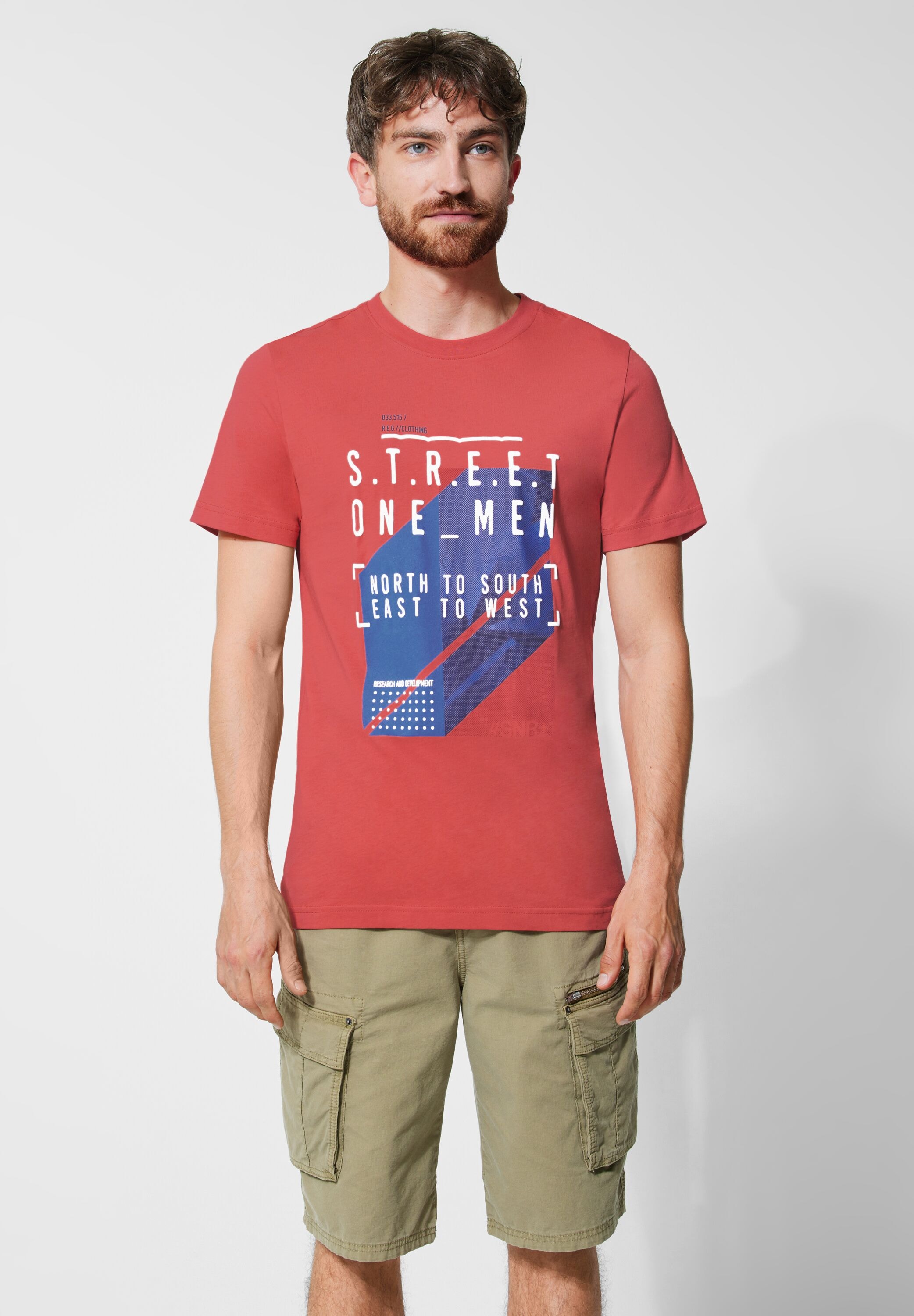 STREET ONE MEN T-Shirt, mit Print-Mix günstig online kaufen