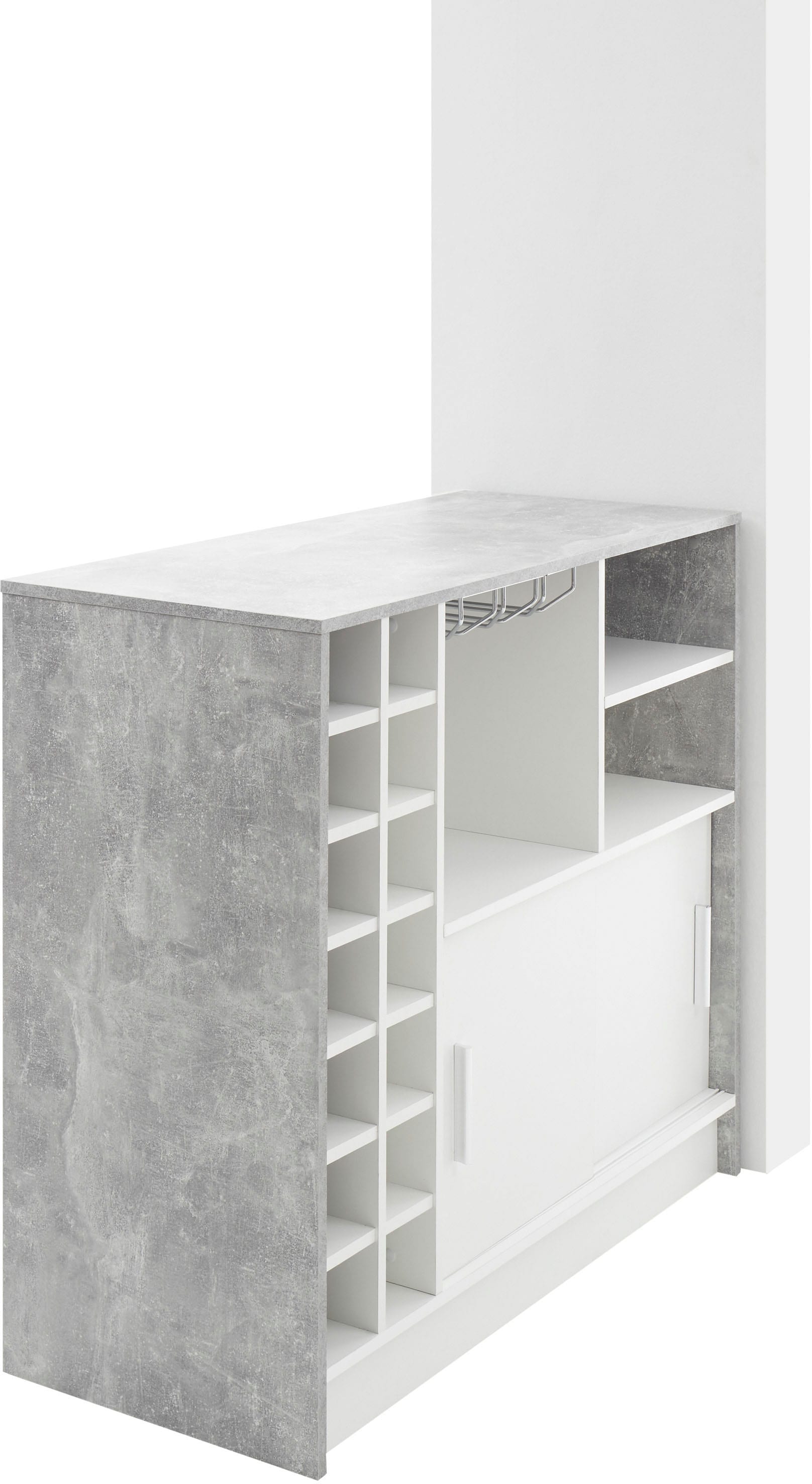 Stolkom Bartisch »Planter«, Beton Dekor, Tisch mit Flaschenregal
