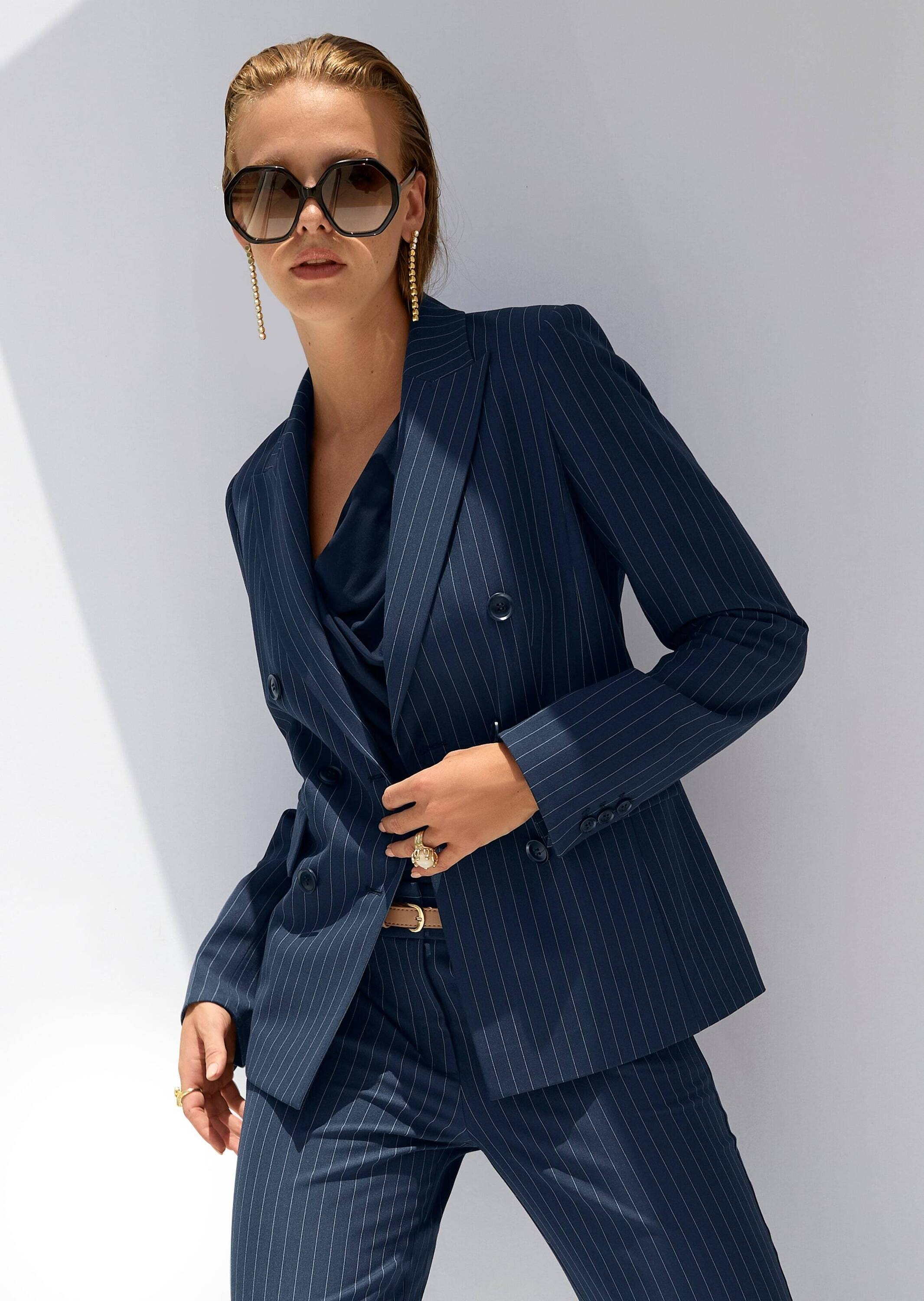 MADELEINE Jackenblazer »Blazer Longblazer mit Nadelstreifen«