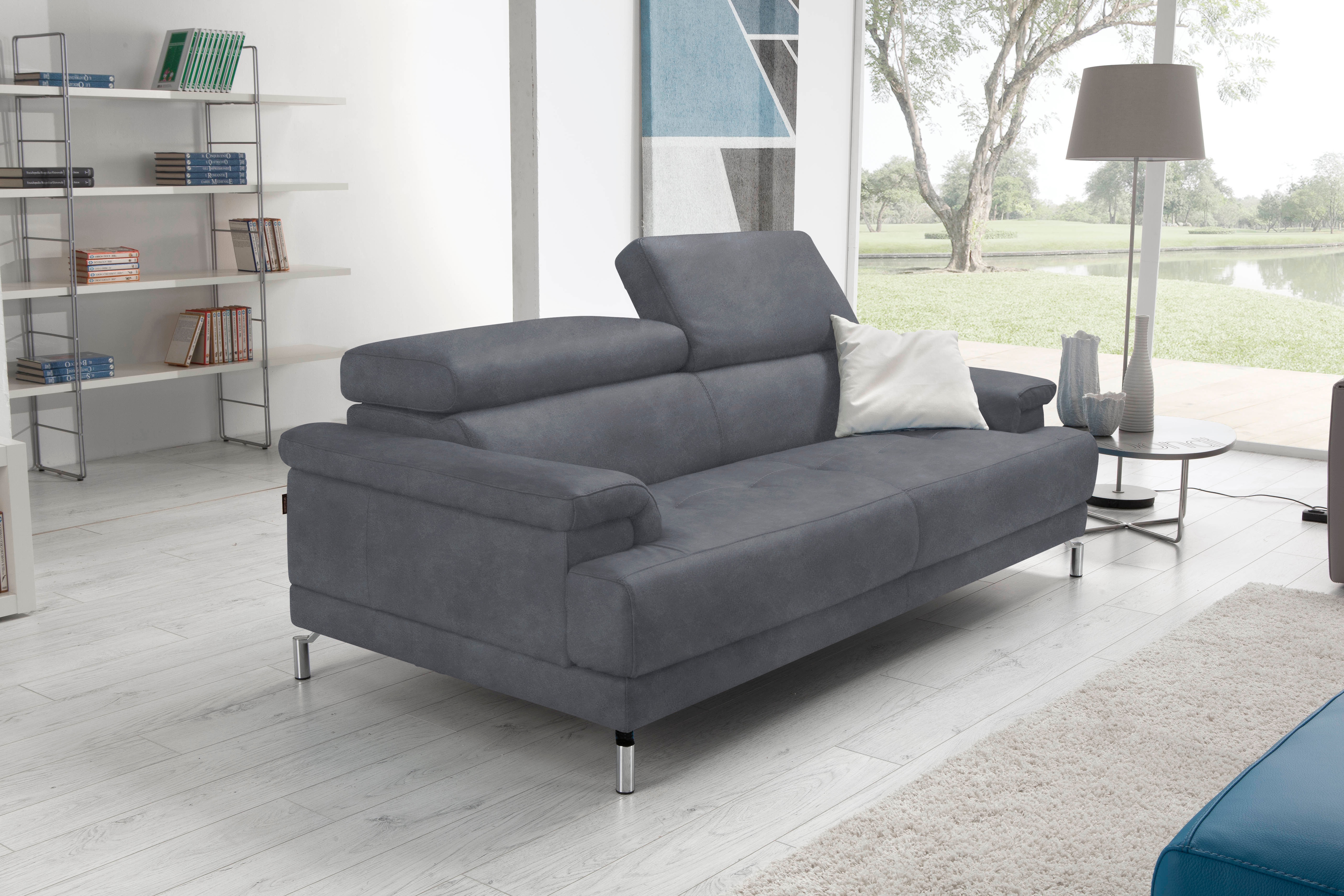 Egoitaliano 2,5-Sitzer "Soul, Design und Sitzkomfort auf hohem Niveau, tolle Details" inkl. Kopfteilverstellung für noch mehr Komfort, Designfuß