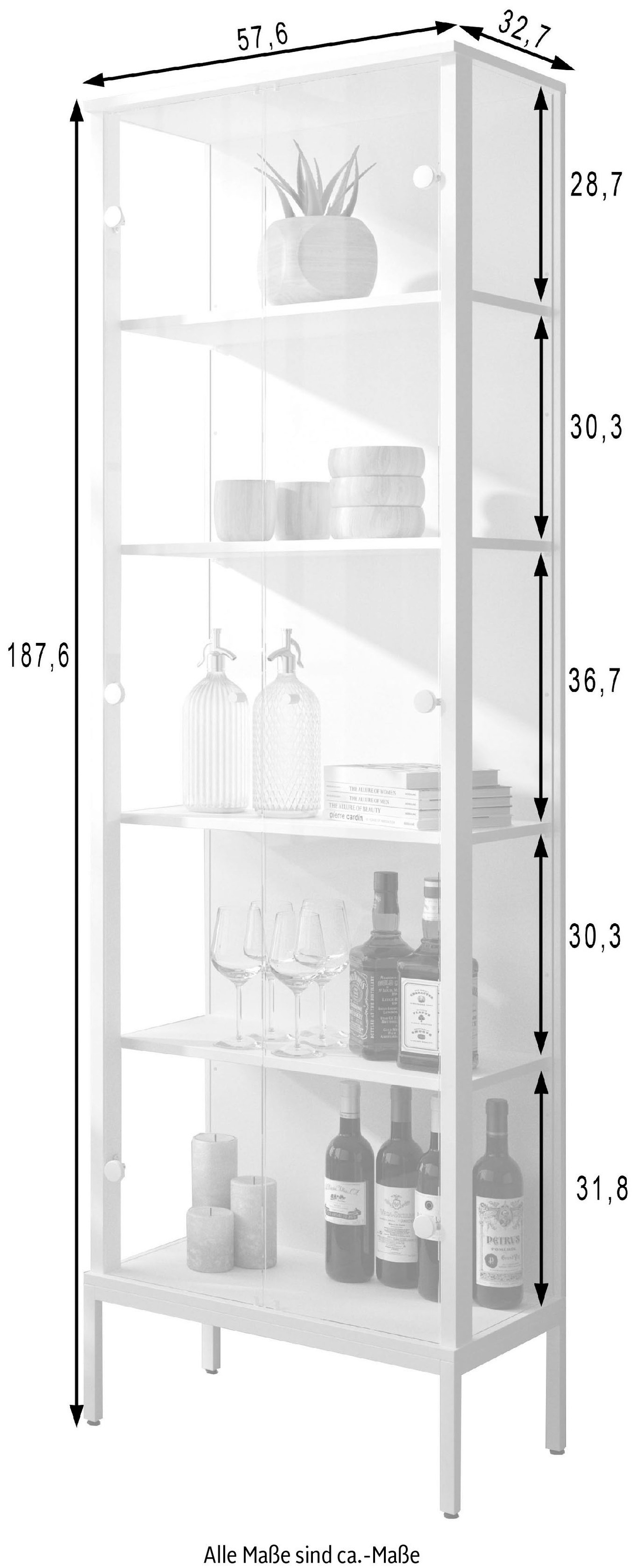 fif möbel Vitrine »STEP«, (1 St.), Standvitrine, Vitrinenschrank, Glasvitrine, Sammlervitrine