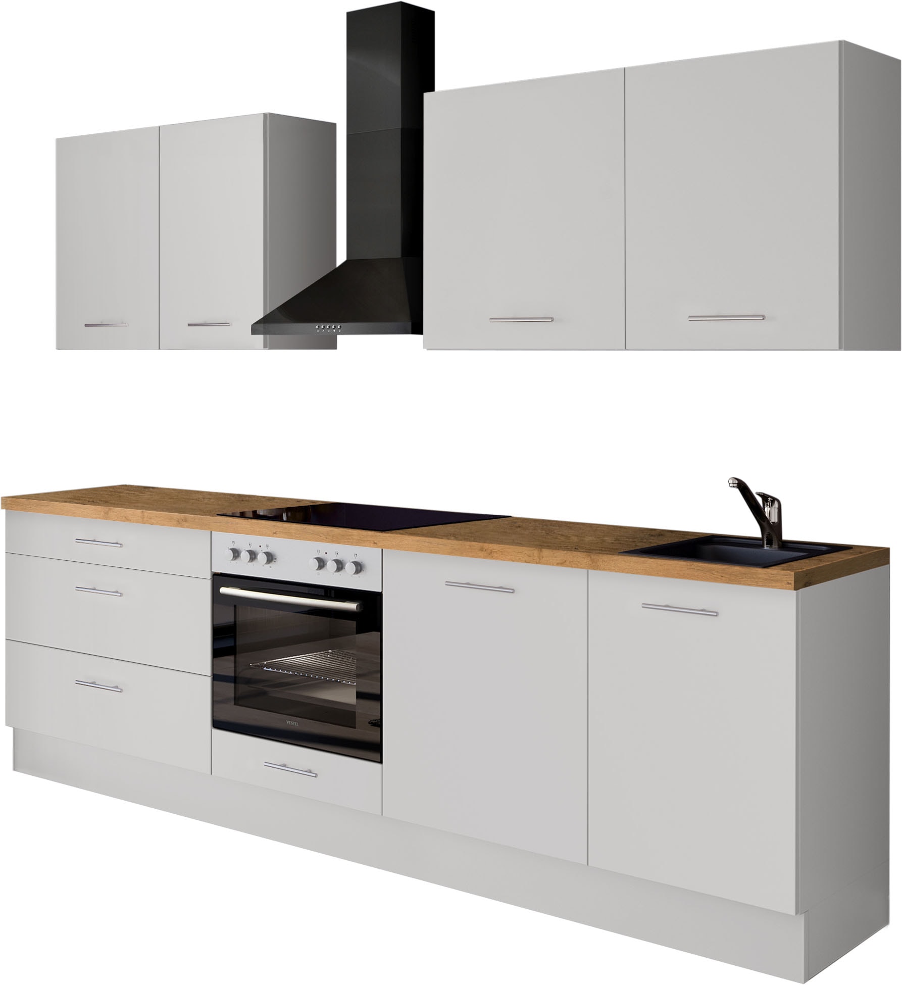 IMPULS KÜCHEN Küchenzeile ""Kopenhagen", Ausrichtung wählbar, Schubkästen mit Soft-Close" Set, vormontiert, wahlweise mit E-Geräten, Breite 260 cm