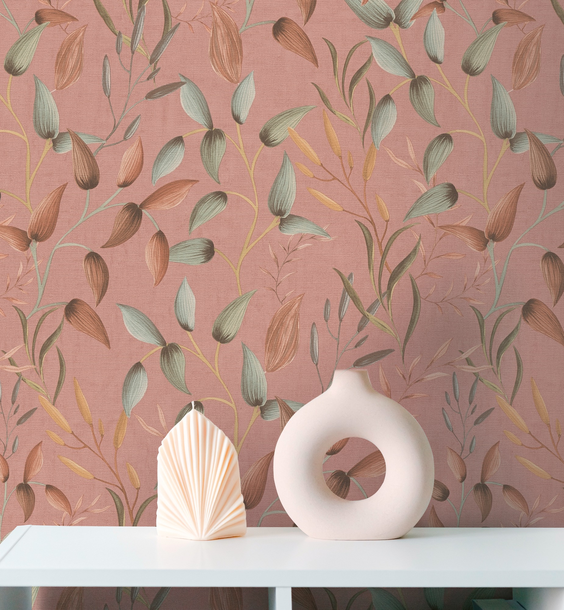 A.S. Création Vliestapete "PintWalls Ii Blätterranken Tapete Mustertapete Blätter Natur" Matt Strukturiert Vliestapete Floral Für Schlafzimmer