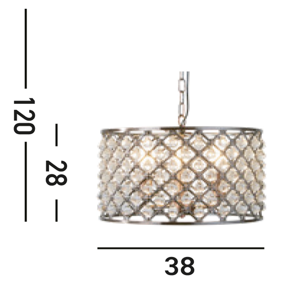 Searchlight Hängeleuchte »Marquise 3Lt Drum Pendant - Antique Copper Metal & Glass« E14 1 Stk.