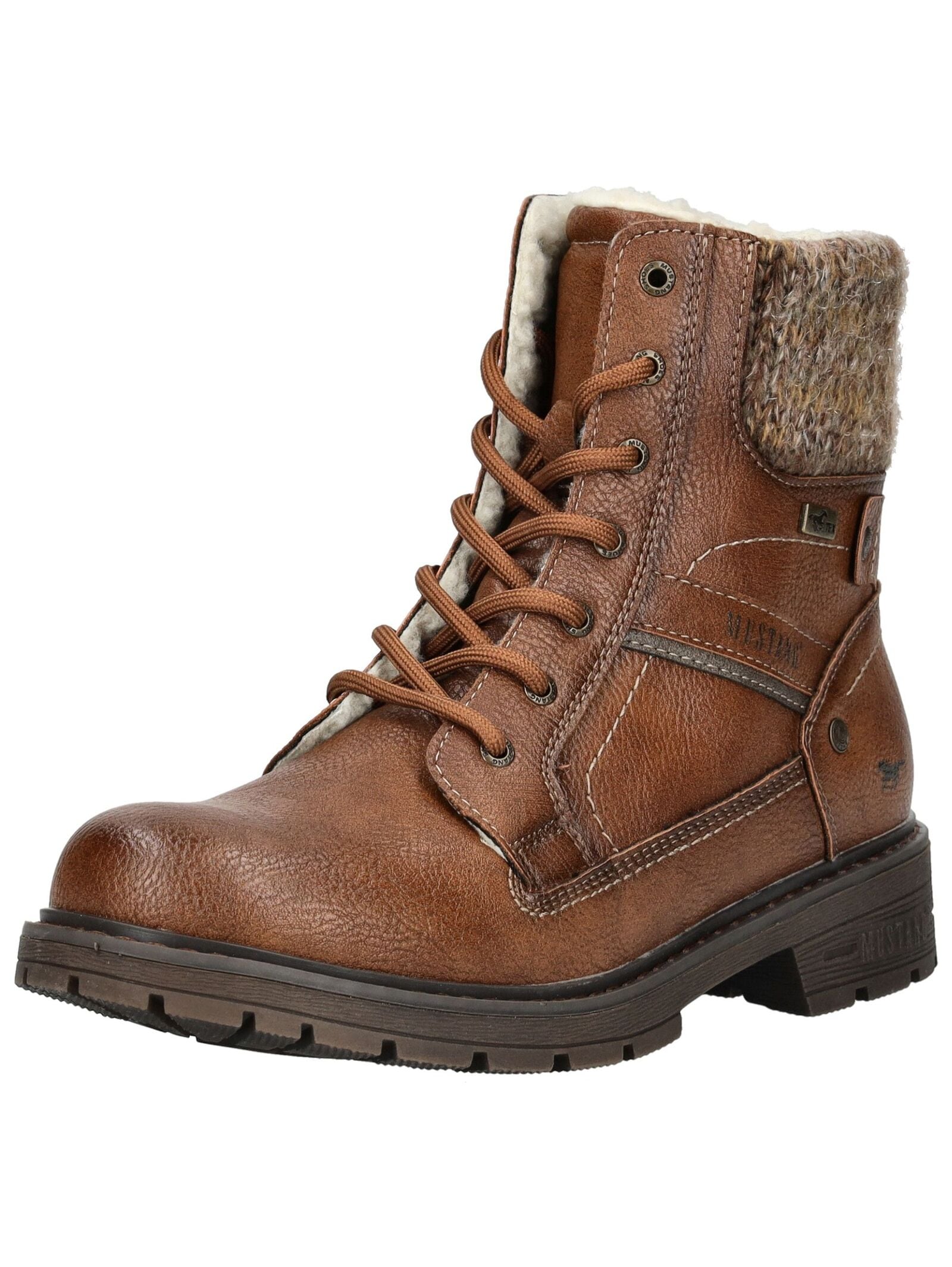 Mustang Shoes Schnürstiefelette "Mustang Shoes Stiefelette Lederimitat/Text günstig online kaufen