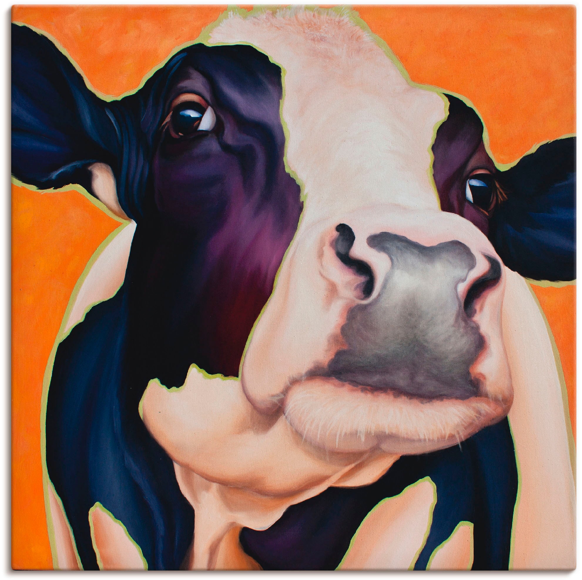 Artland Leinwandbild "Kuh Rosa", Haustiere, (1 St.), auf Keilrahmen gespannt