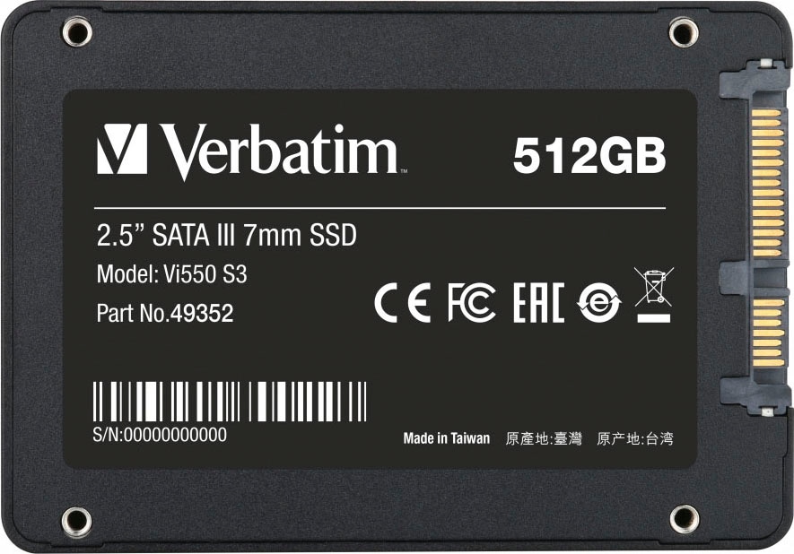 Verbatim interne SSD »Vi550 S3«, 2,5 Zoll, Anschluss SATA III