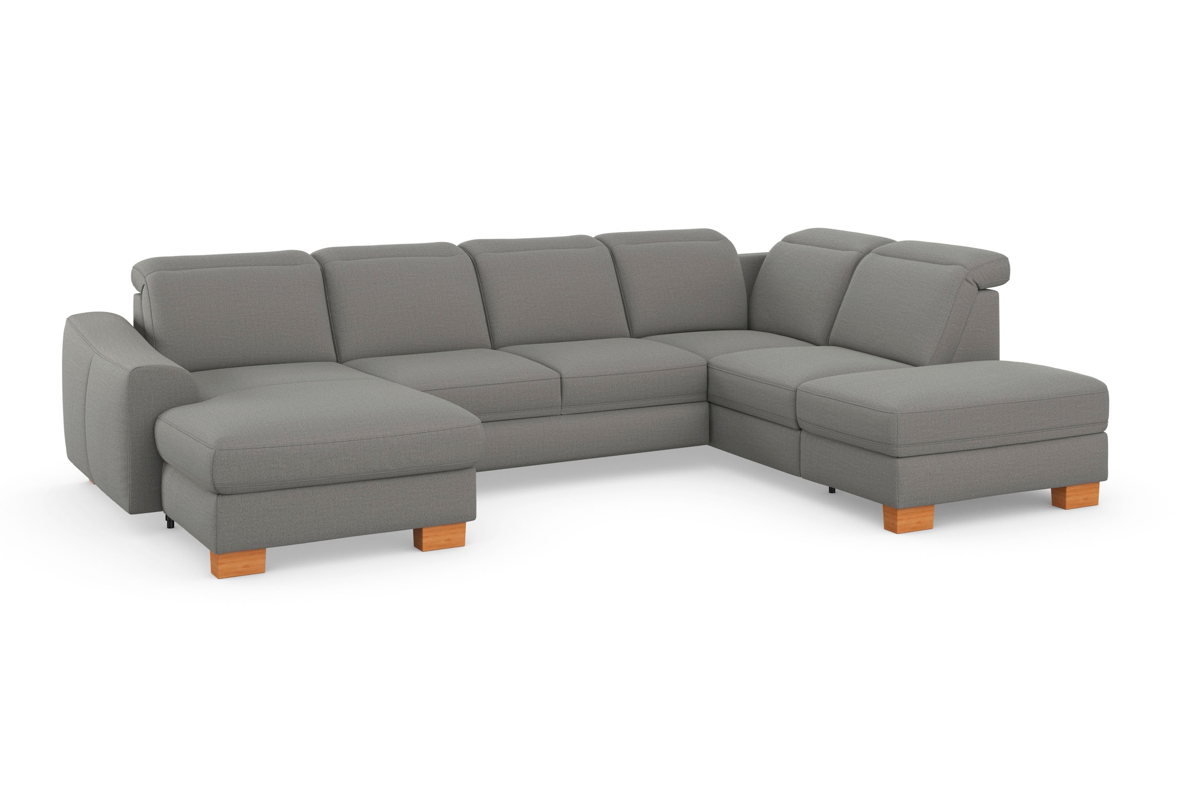 sit&more Wohnlandschaft »Dundee U-Form«, mit Federkern und Massivholzfüßen, wahlweise mit Kopfteilverstellung