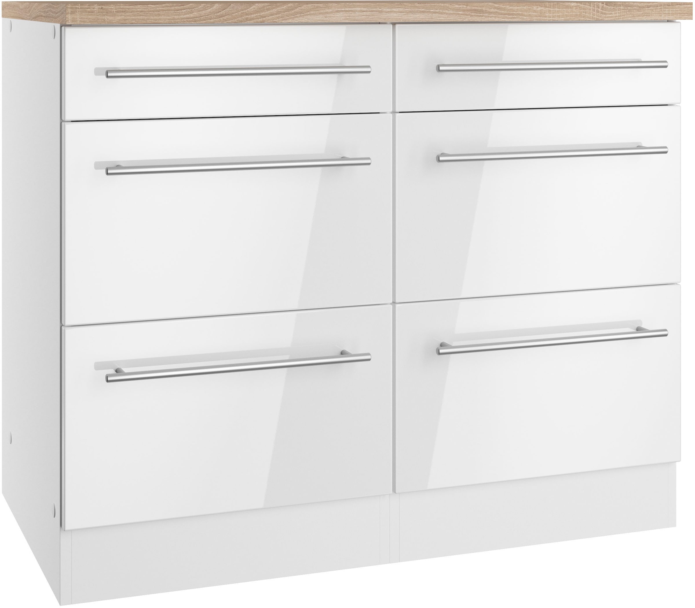 KOCHSTATION Unterschrank "KS-Wien" edel aussehende gestiftete Fronten günstig online kaufen