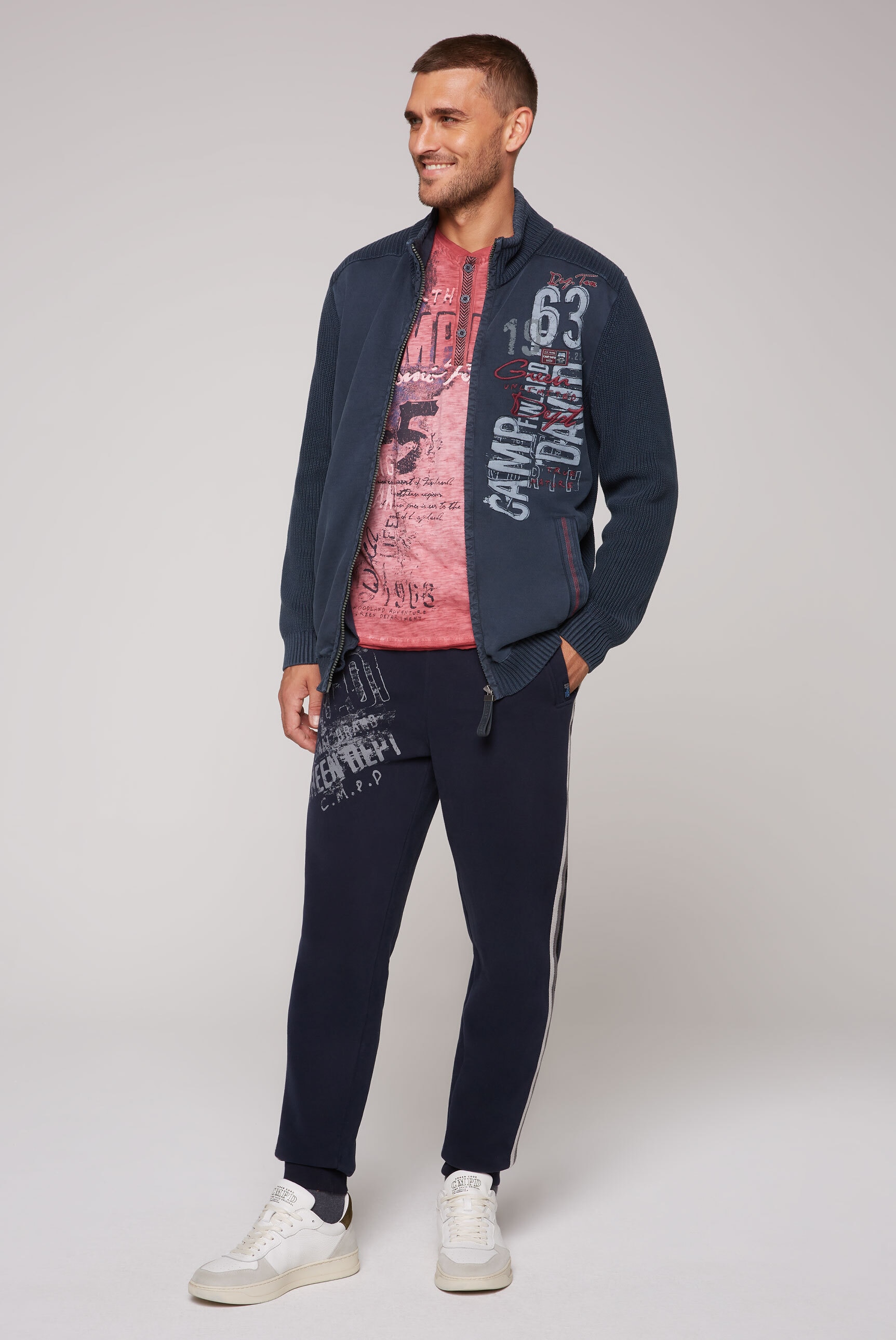 CAMP DAVID Strickjacke, aus Baumwolle