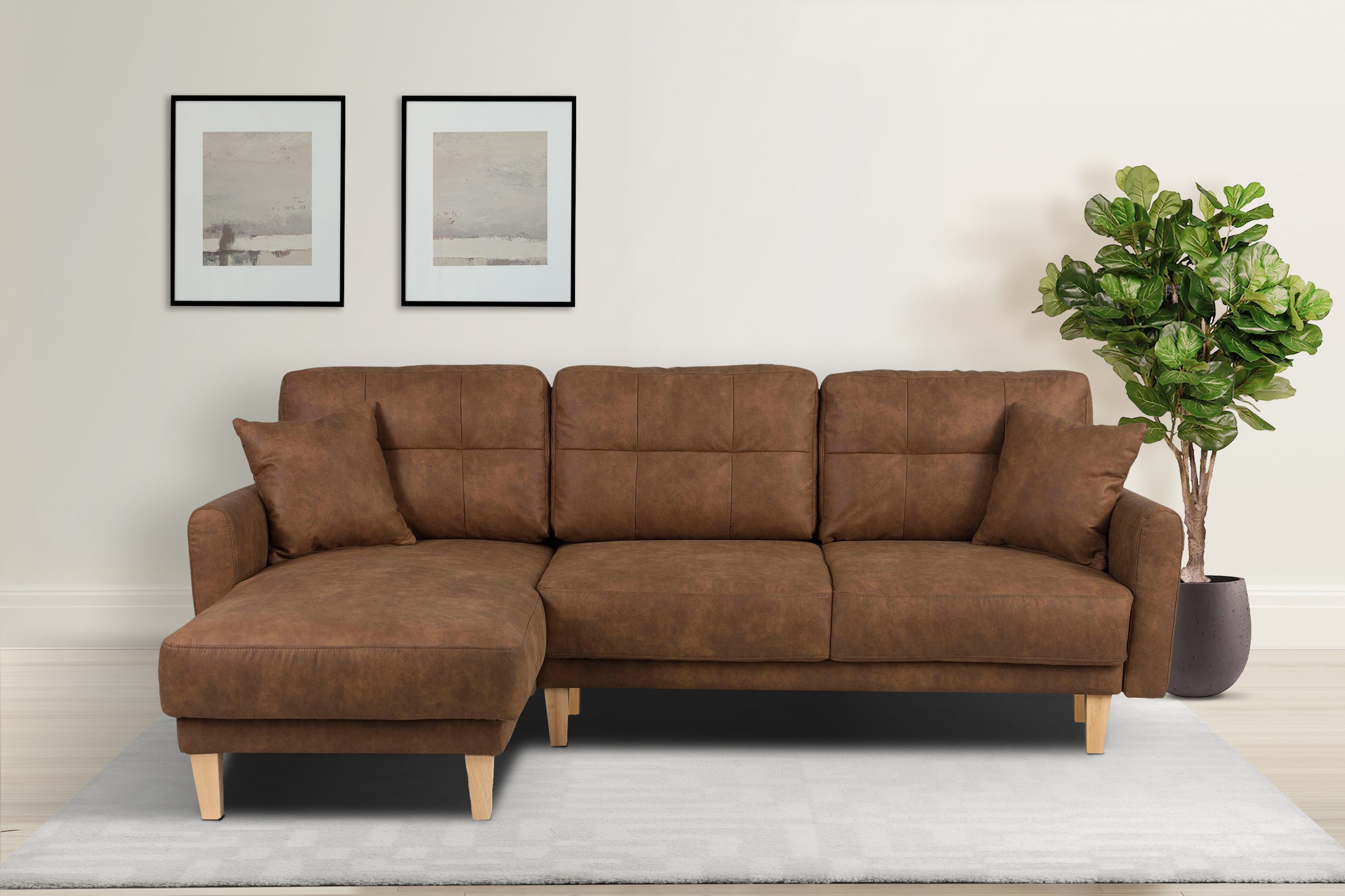 Home affaire Ecksofa "TRIPLO optionale Schlafsofa mit Bettkasten, Maße B/T/ günstig online kaufen