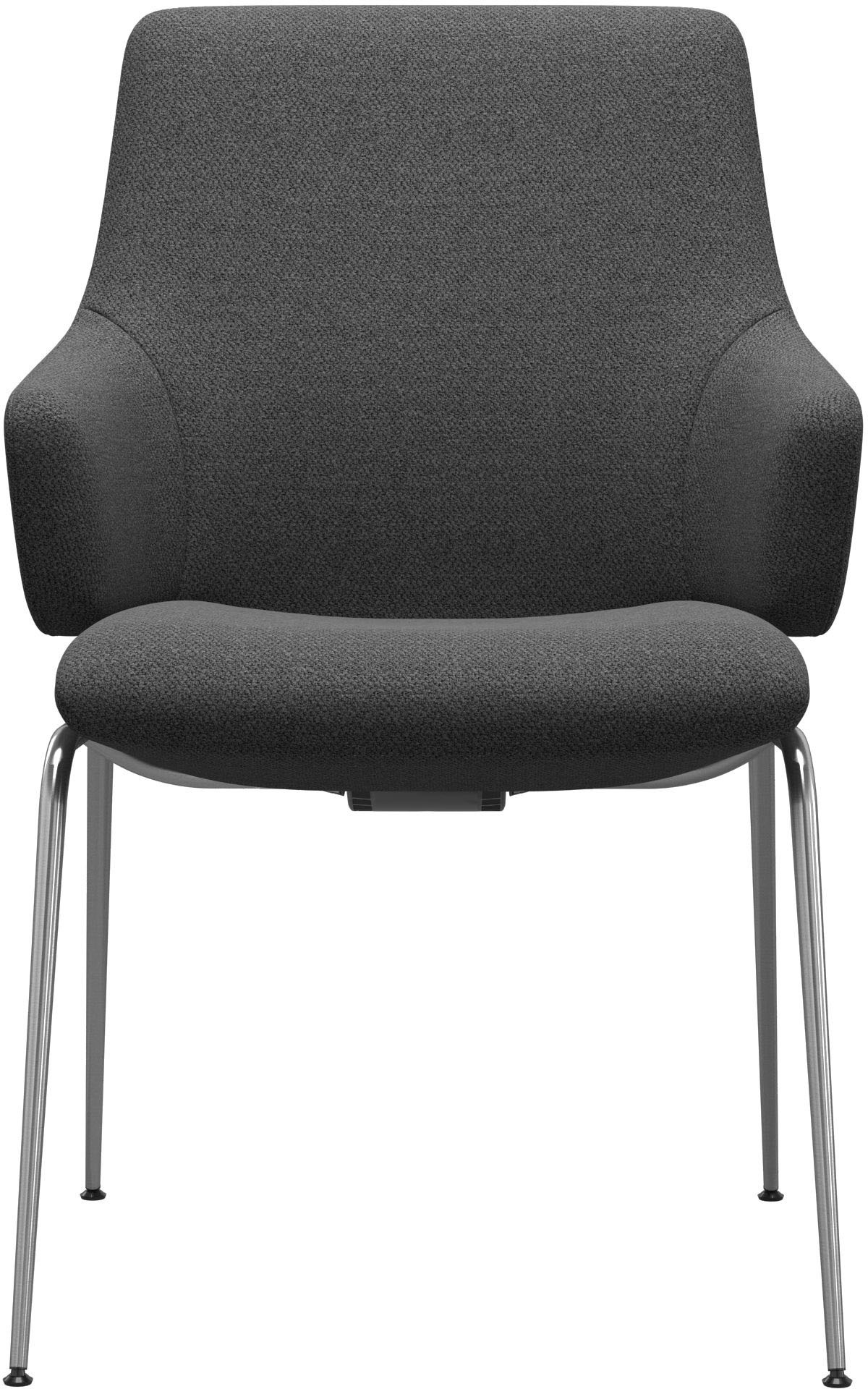 Stressless® Polsterstuhl »Laurel«, ROHLEDER Stoff Q2 FARON, Low Back mit Armlehne, Größe L, mit Beinen aus Stahl in Chrom glänzend