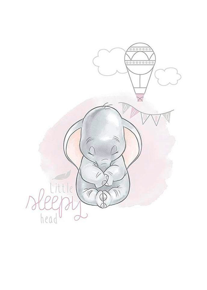 Komar Poster "Dumbo Sleepy", Disney, (1 St.), Kinderzimmer, Schlafzimmer, Wohnzimmer