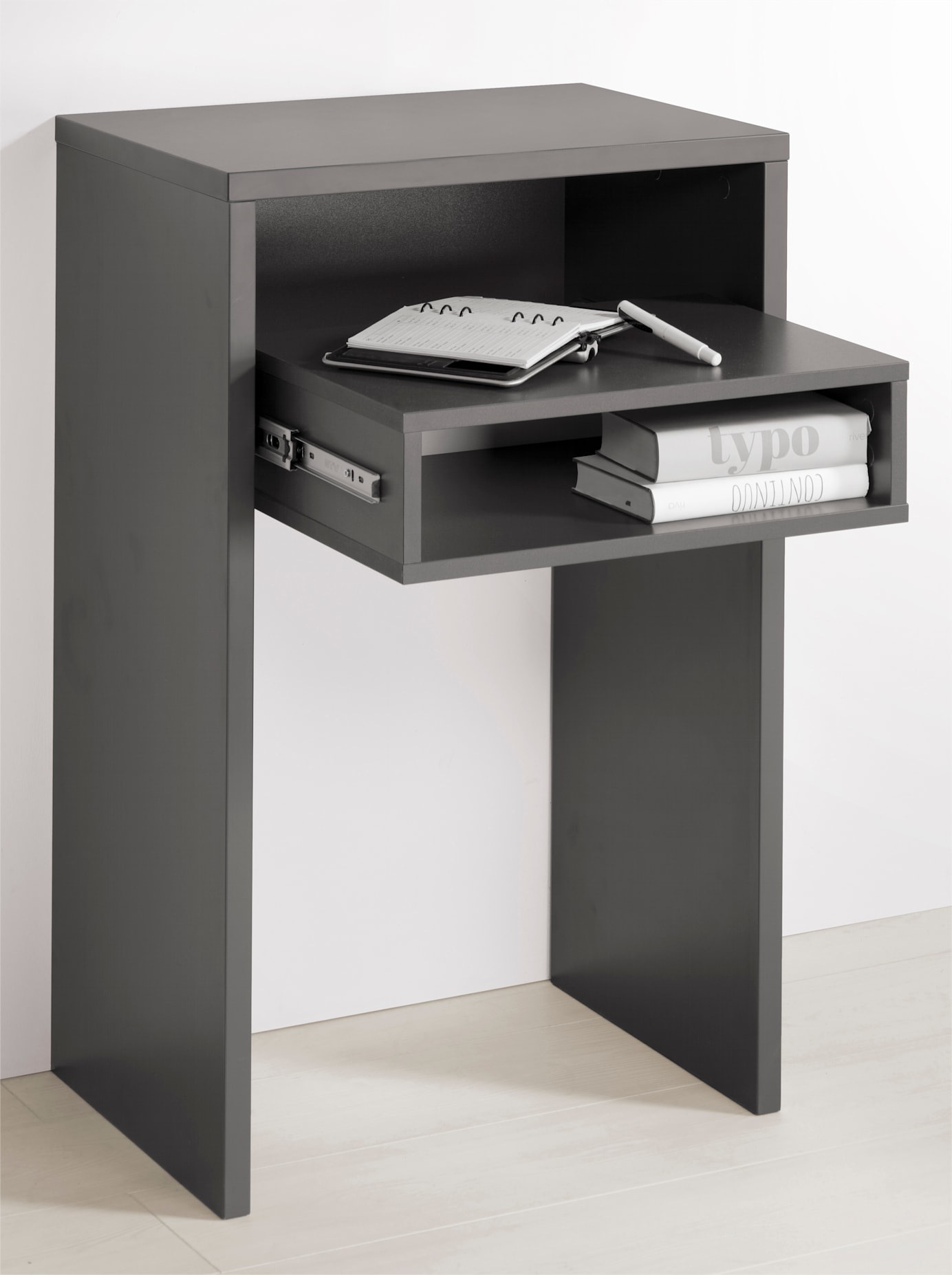 Schreibtisch HEINE HOME, grau (anthrazit), B:55cm H:88cm T:40cm, Tische, Schreibtisch 2