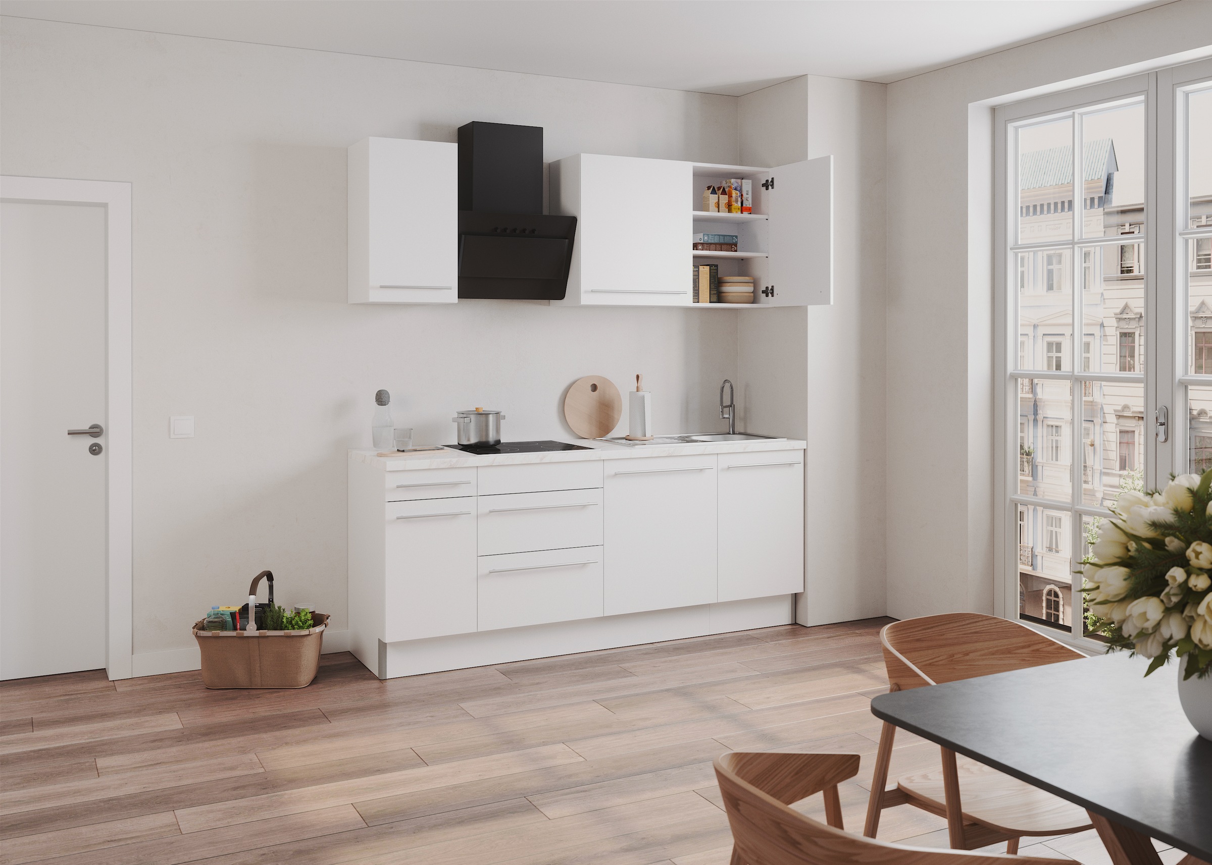 KOCHSTATION Küche "KS-Bern2" Breite 210 cm, wahlweise mit E-Geräten, für au günstig online kaufen