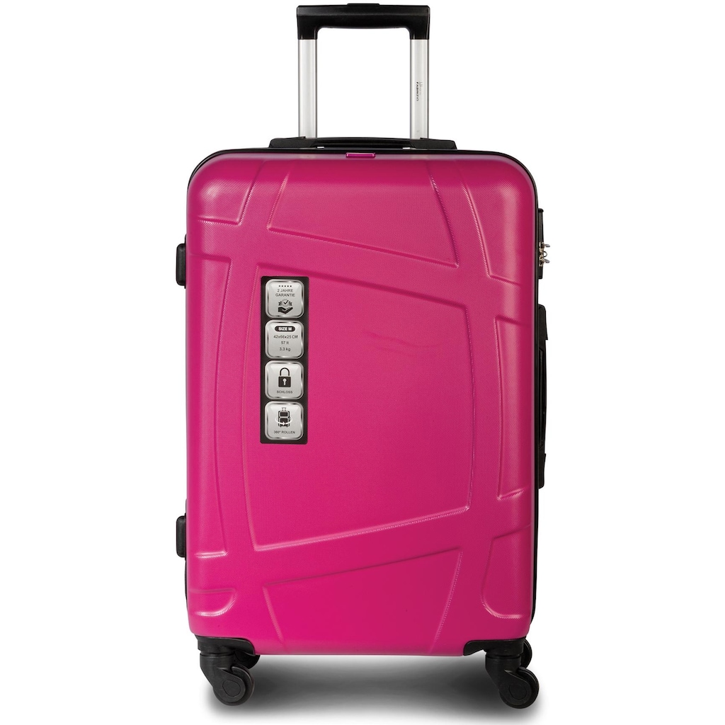 fabrizio® Trolleyset »Globe, Pink«, (3 tlg.)