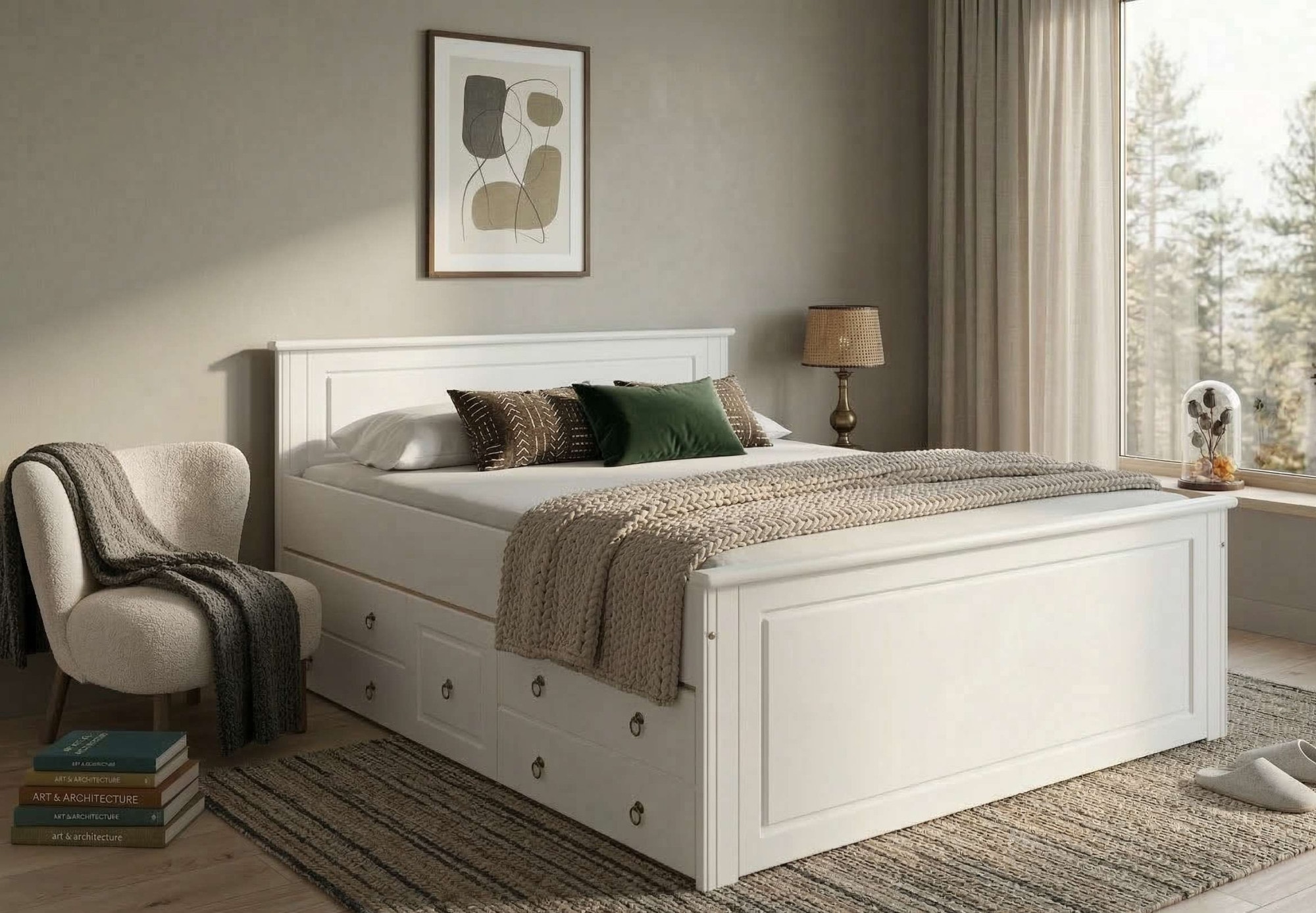 OTTO home Massivholzbett "Hugo, FSC zertifiziert, Landhausstil, zeitlos und edel" auch als Super Sparset inklusive Schubkästen, Stauraumbett, extra belastbar, Made in EU, viele Breiten
