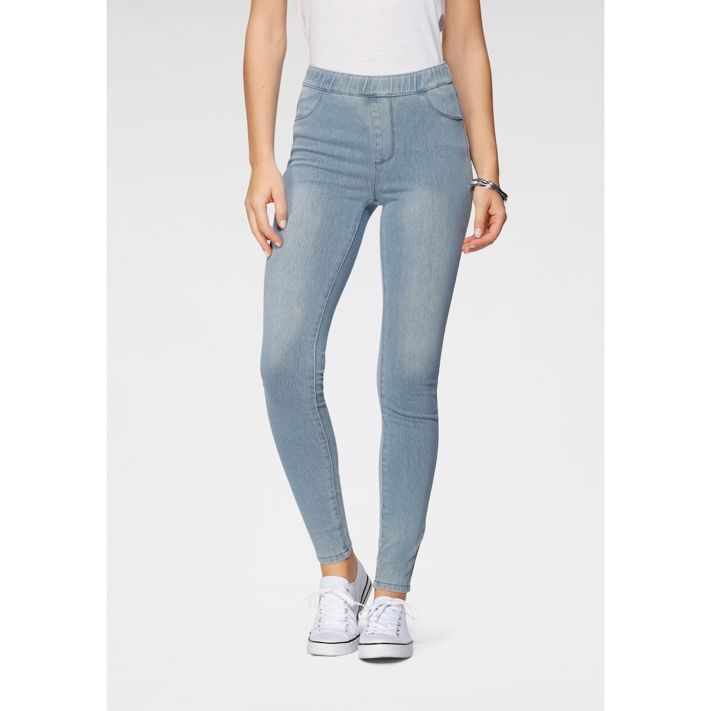 Arizona Jogg Pants »High Waist«, in Denim-Optik