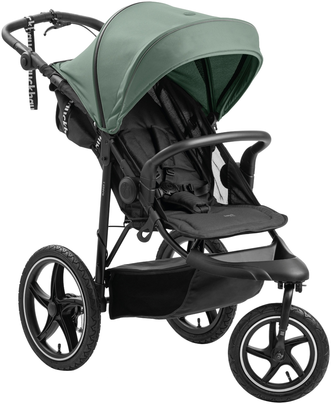 Dreirad-Kinderwagen »Runner 3, Jungle Green«, 22 kg, mit XXL-Lufträdern u. Handbremse;...