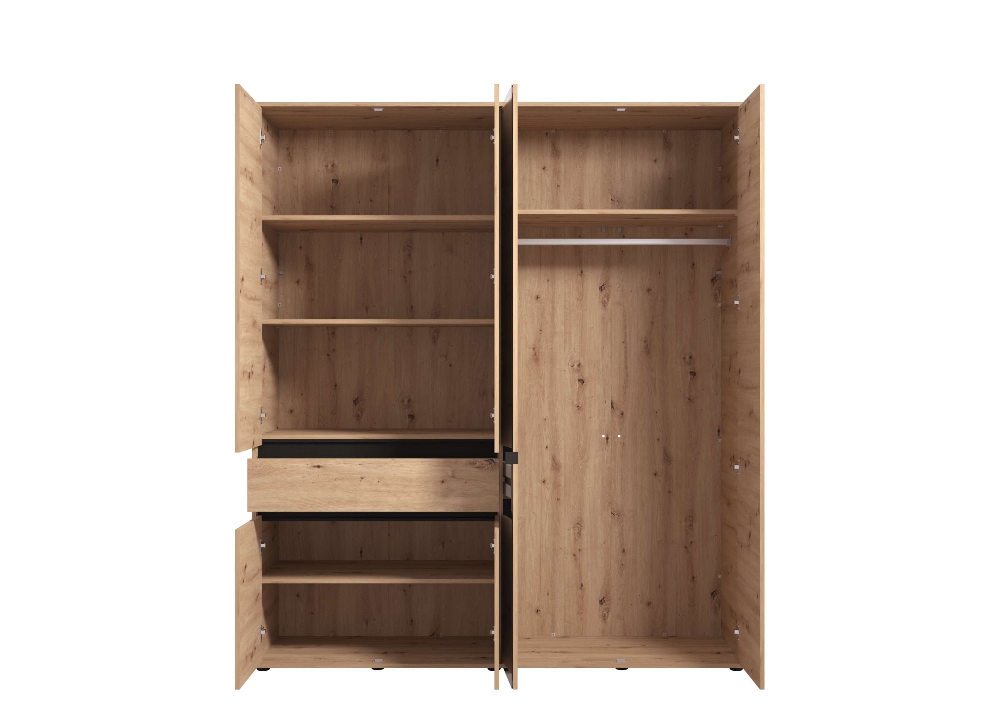 INOSIGN Kleiderschrank »Corbett, grifflose Optik, FSC-zertifziert, Made in Europe«, (138 oder 182,5cm breit, 211cm hoch und 54,5cm tief), mit Spiegel, 1 Schublade und Innenausstattung