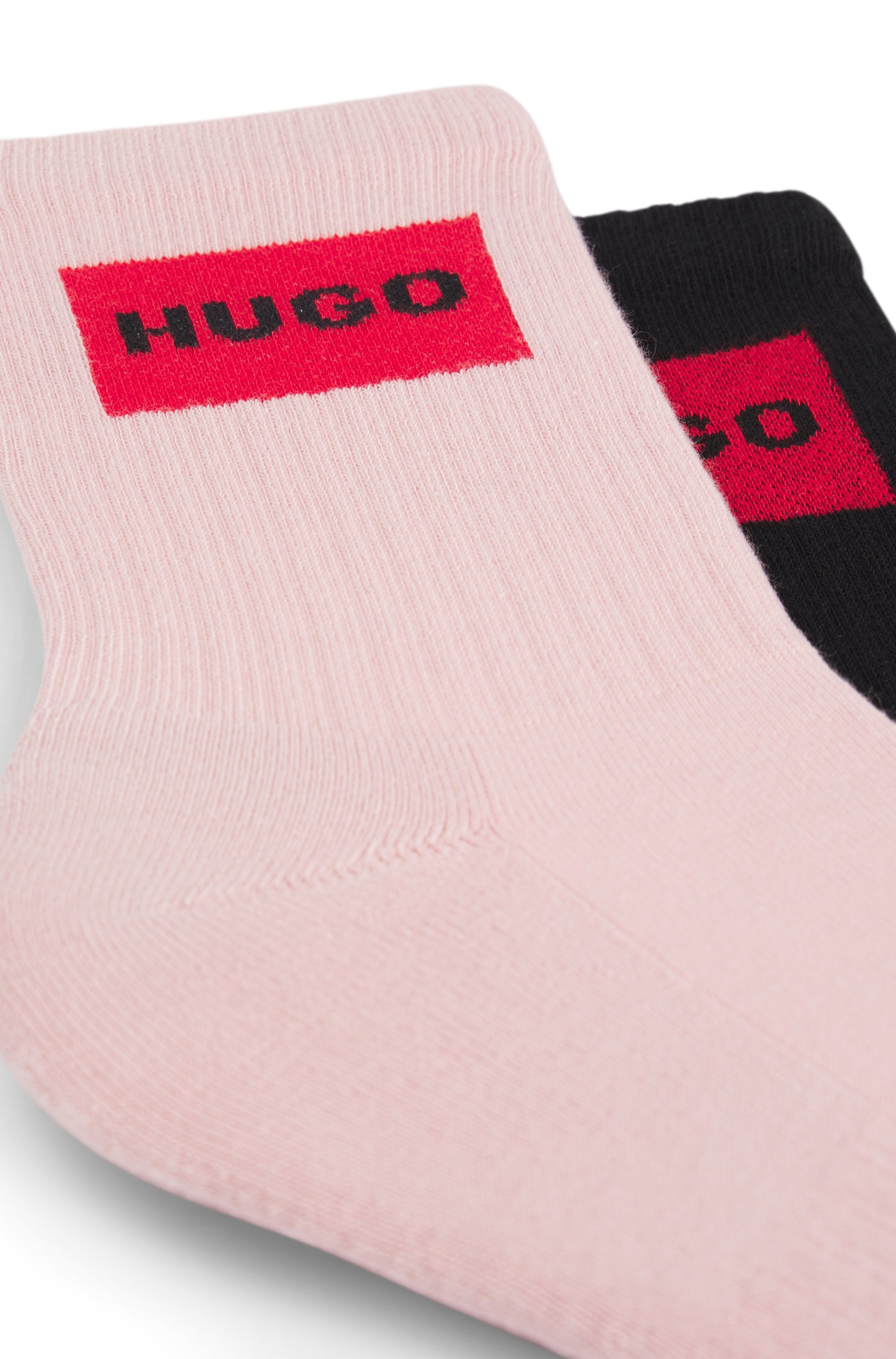 HUGO Socken "2P QS LAB COL CC W", (Packung, 2 Paar, 2er Pack), mit kontrast günstig online kaufen