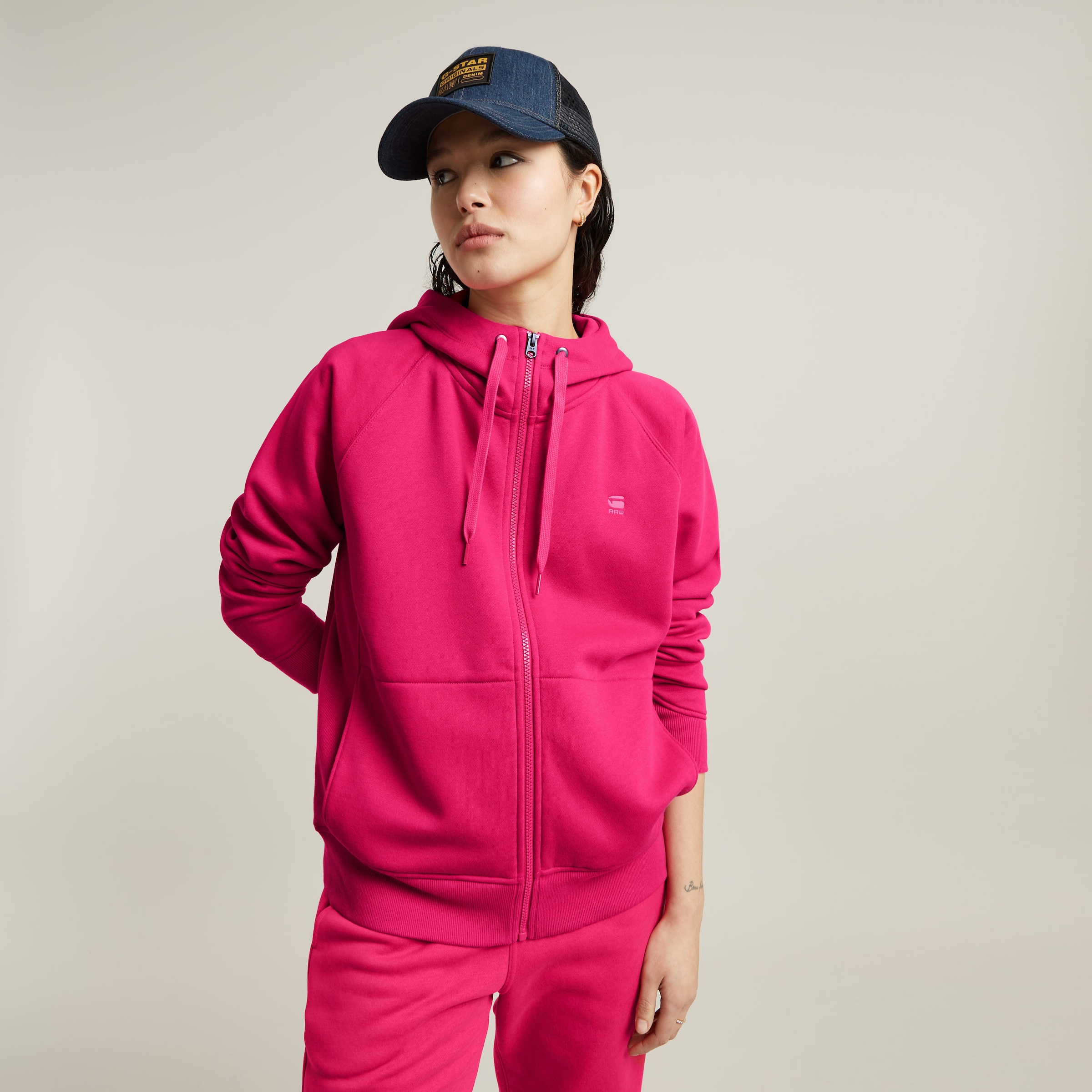 G-STAR Kapuzensweatjacke "Premium core 2.1 hdd zip thru" mit tonaler Logost günstig online kaufen