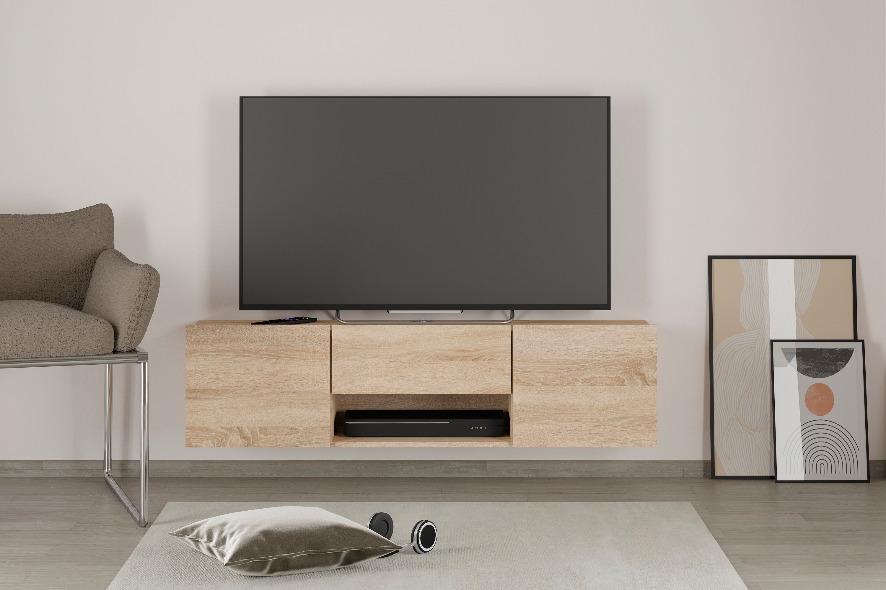 Thumbnail - FMD TV-Board "Brighton", Breite 140 cm, mit und ohne Schublade