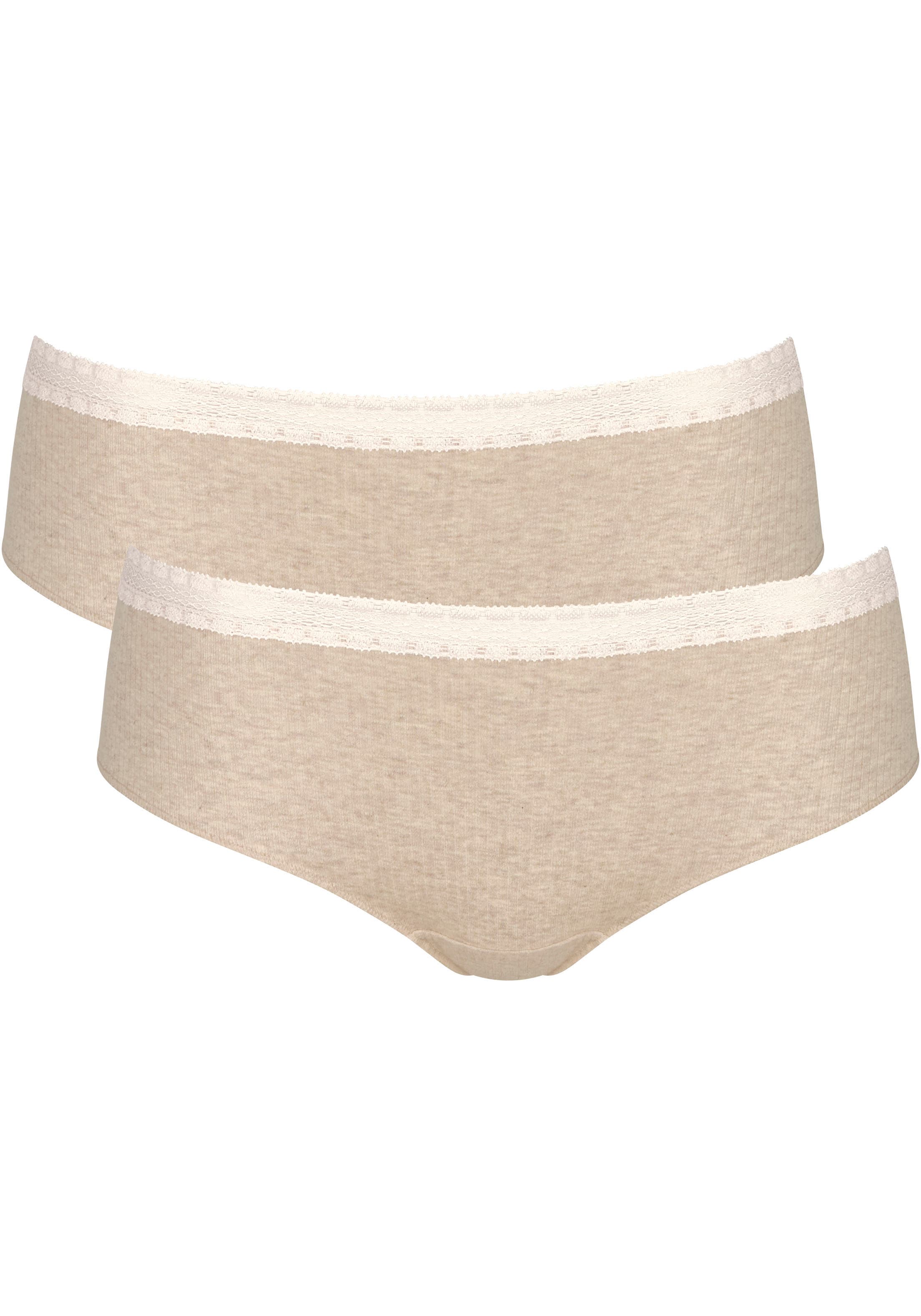 sloggi Hipster "GO Ribbed", (2er Pack), Feinripp, Stretch-Spitze, Baumwollm günstig online kaufen