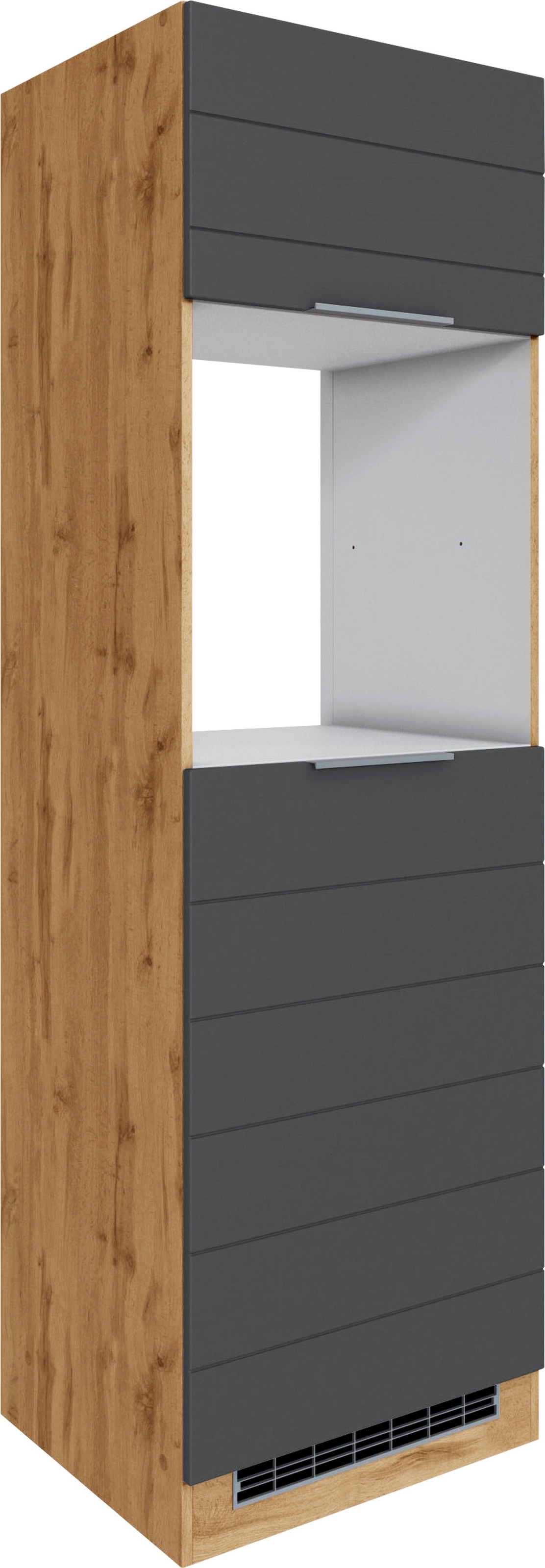 KOCHSTATION Backofen/Kühlumbauschrank »KS-Luhe«, 60 cm breit, hochwertige MDF-Fronten mit waagerechter Lisene