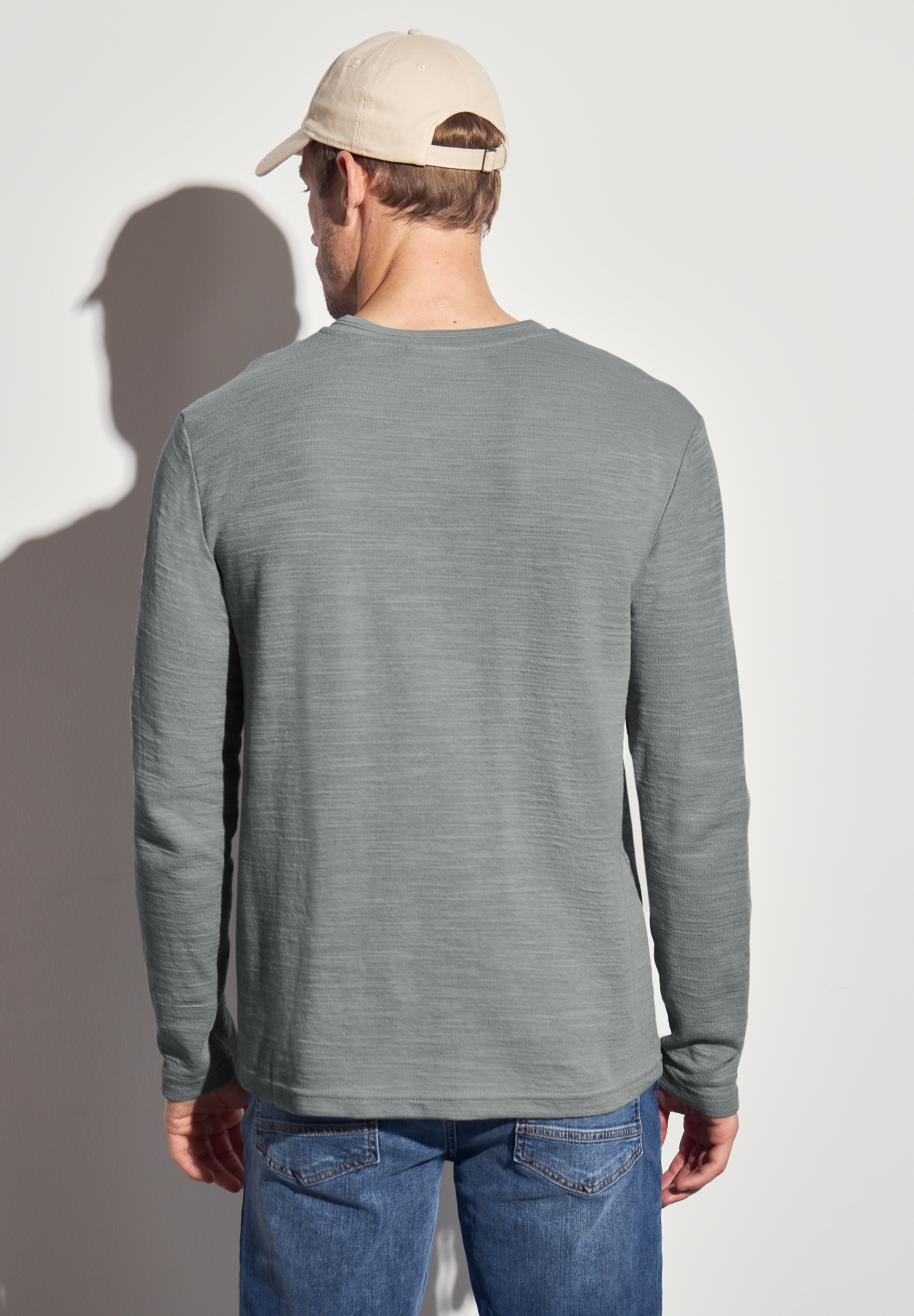 STREET ONE MEN Langarmshirt, im soften Baumwoll-Mix