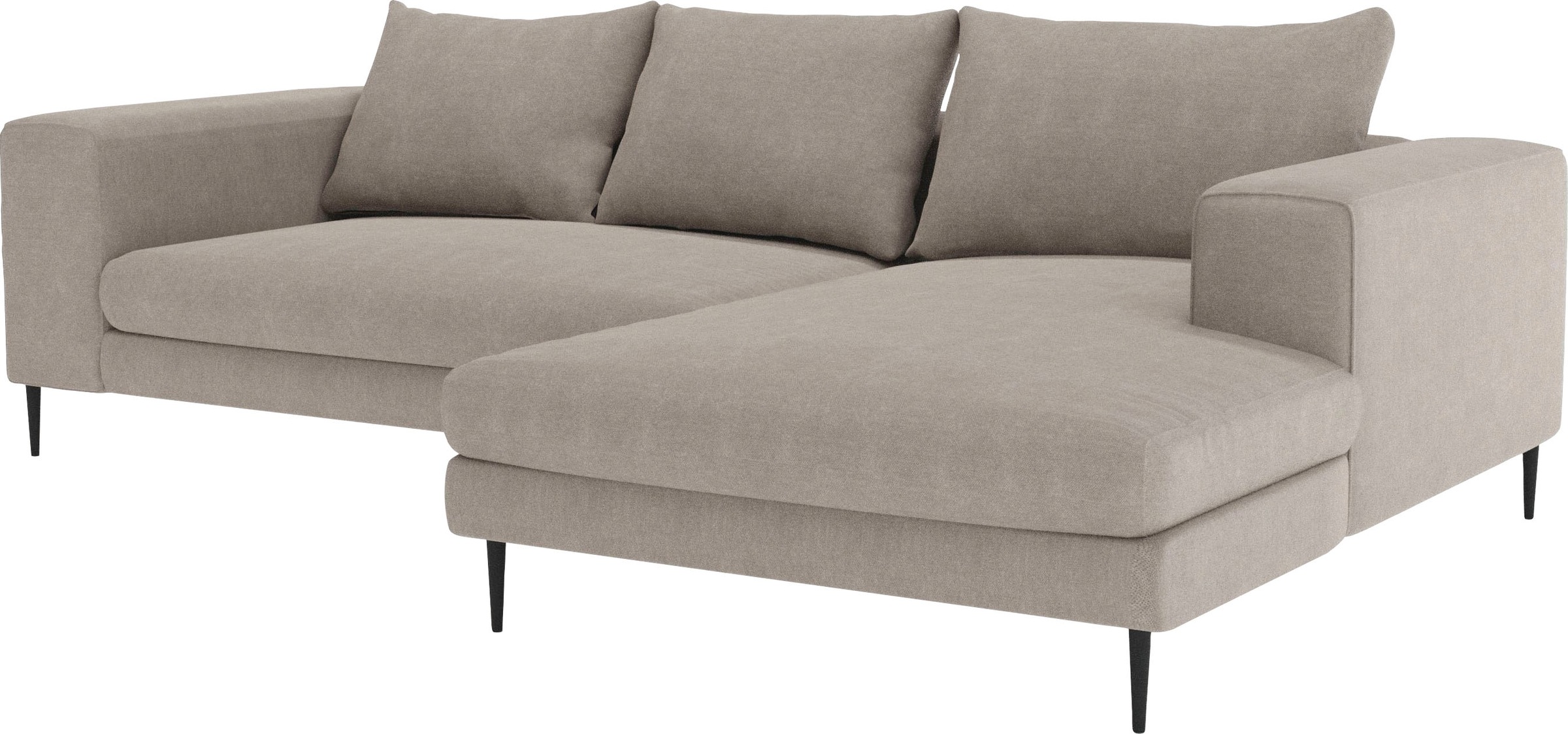 INOSIGN Ecksofa »Aurora, L-Form, mit extra breiter Recamiere, 324 x 170 cm (BxT)«, Designsofa mit tollem Sitzkomfort, extra hohe Metallfüße schwarz
