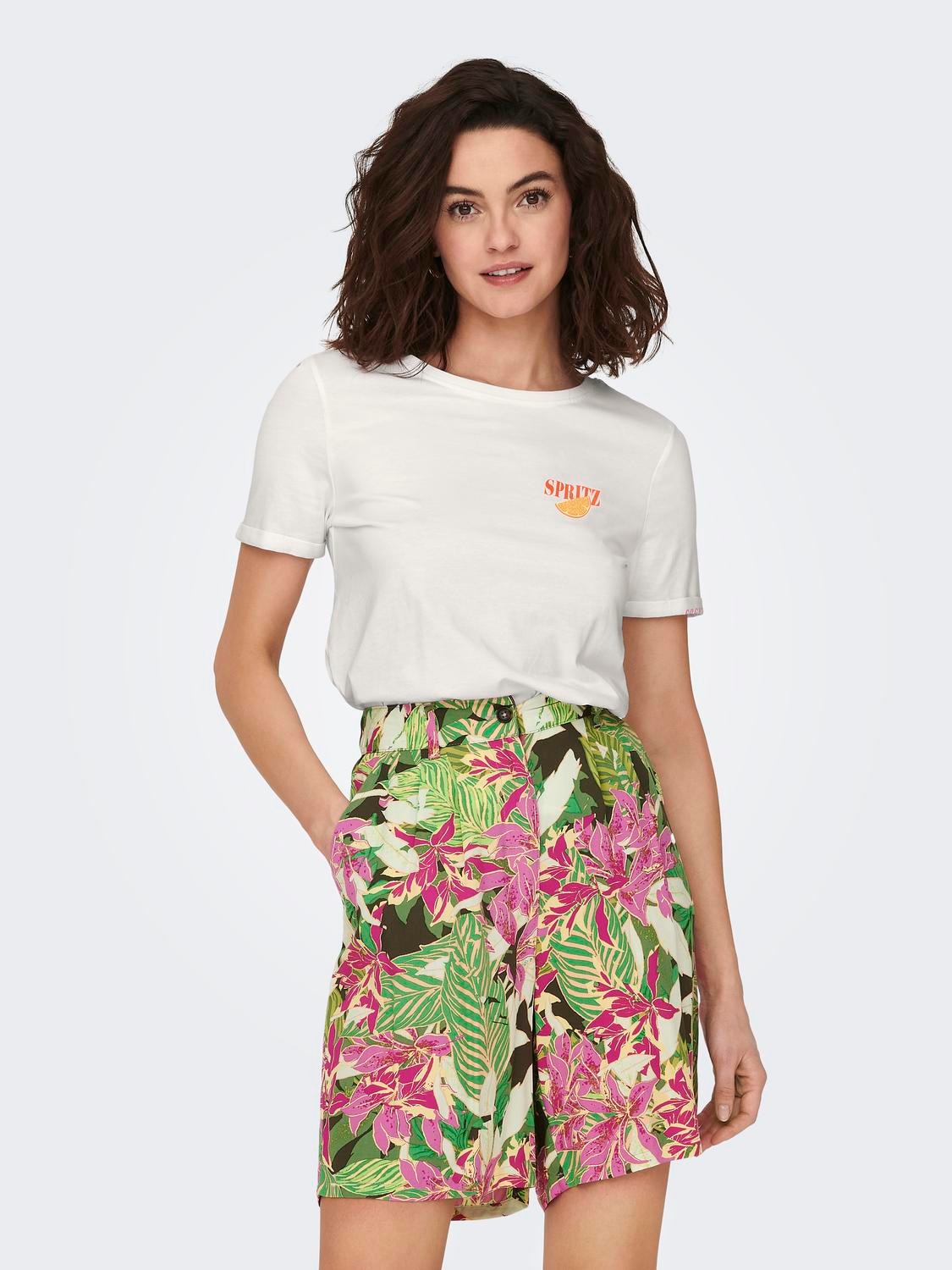 ONLY T-Shirt "ONLKITA S/S DRINKS TOP BOX JRS" Baumwolle, regular fit, Rundh günstig online kaufen