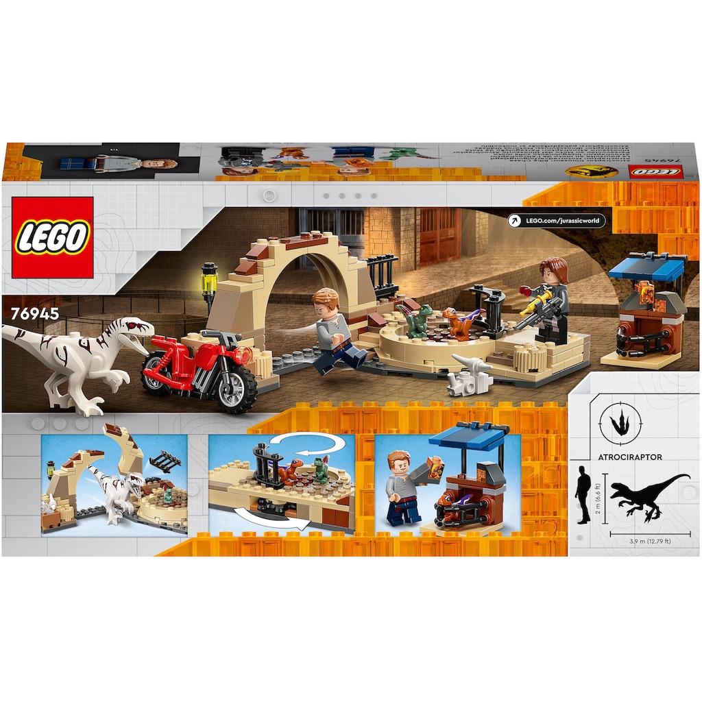 LEGO® Konstruktionsspielsteine »Atrociraptor: Motorradverfolgungsjagd (76945), LEGO® Jurassic World«, (169 St.)