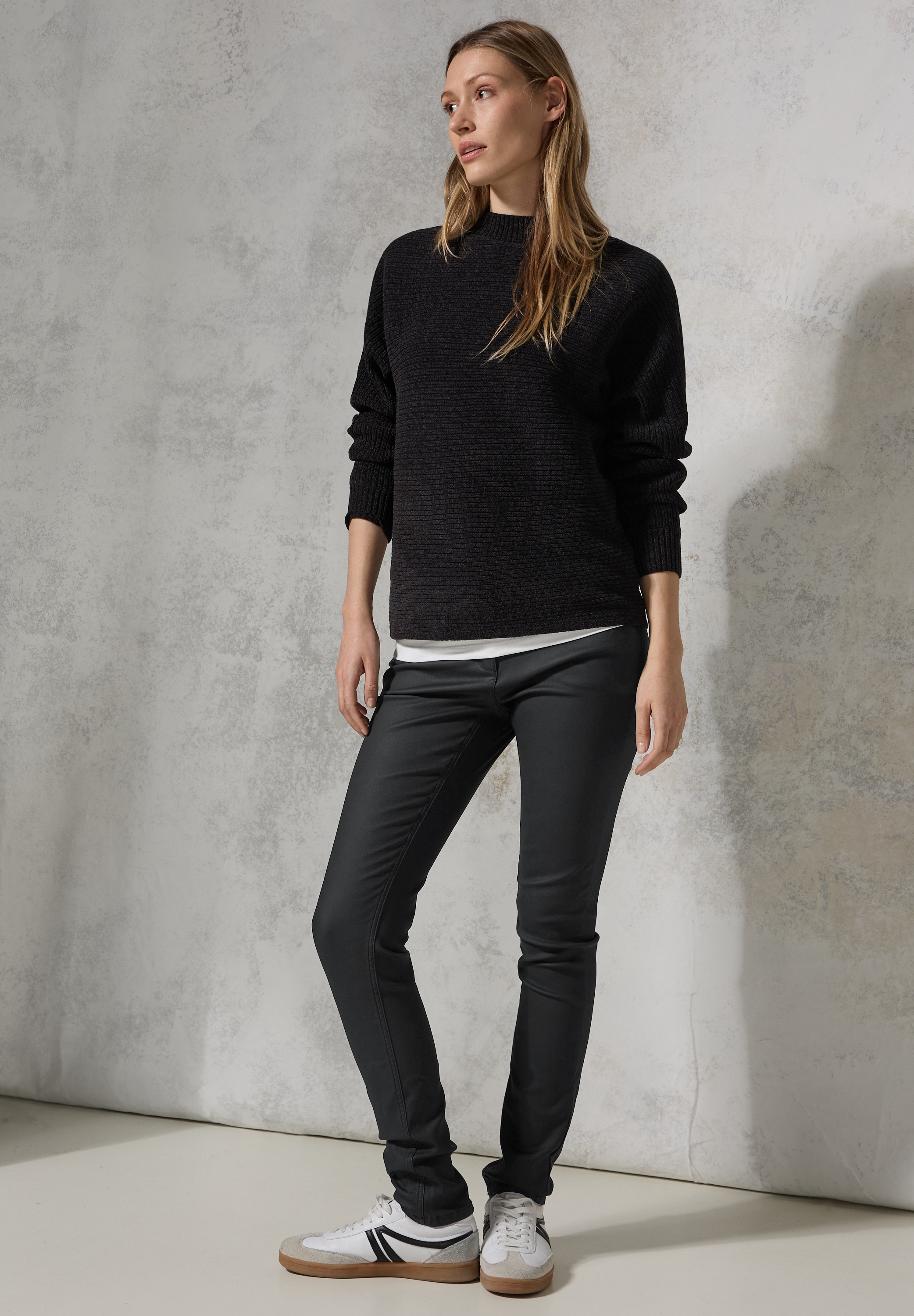 STREET ONE Lederimitathose, High Waist
