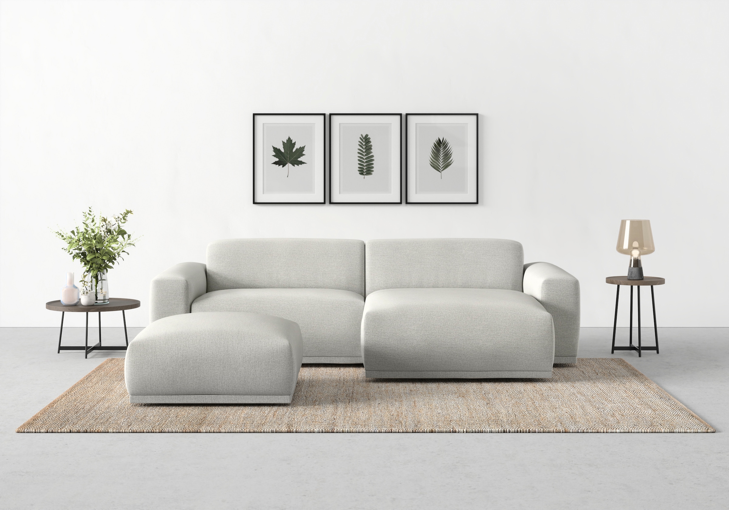 TRENDMANUFAKTUR Ecksofa »Braga, mit hochwertigem Kaltschaum, L-Form, in Cord erhältlich«, (2 St.), modernes Sofa, Couch mit hohem Sitzkomfort, 255/72/160 cm (B/H/T)