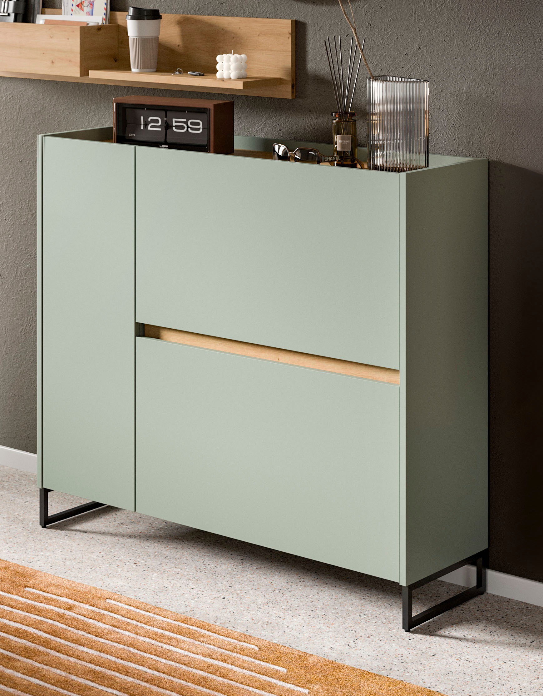 Home affaire Schuhschrank "EVRID, Breite 110cm, 1 Tür, 2 Schuhwalzen, inkl. günstig online kaufen