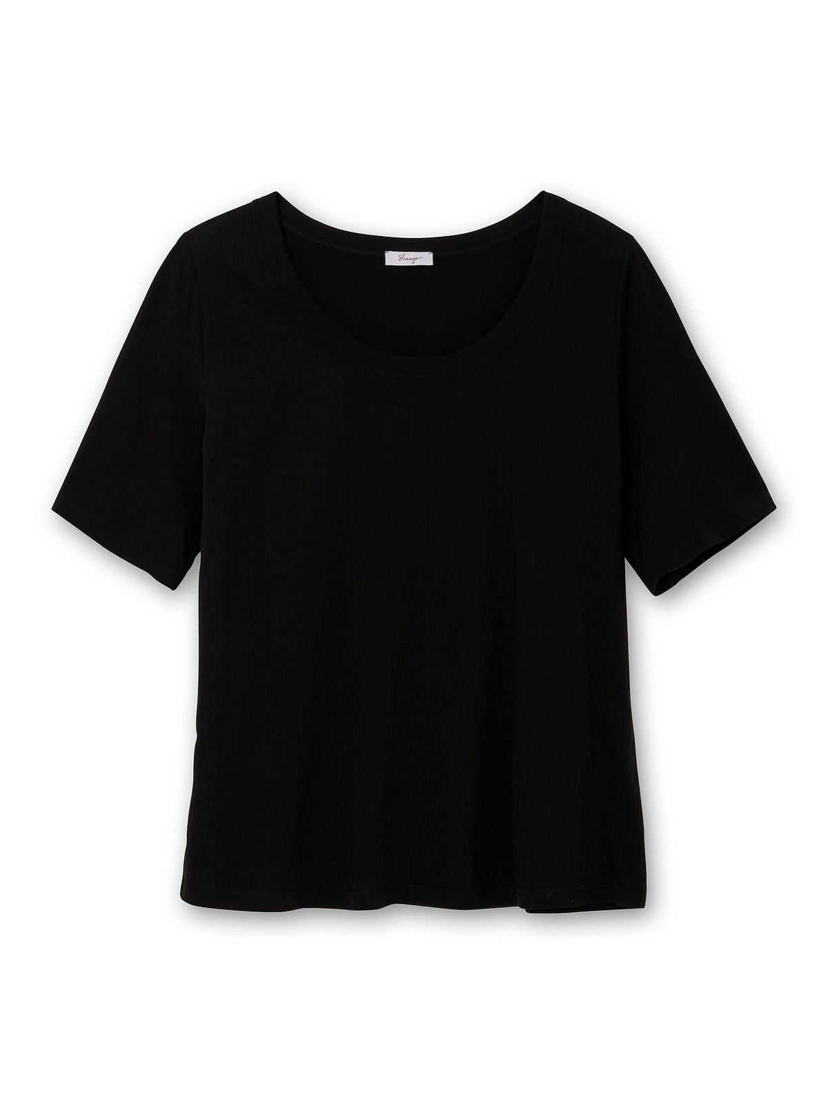 Sheego T-Shirt »Große Größen«, mit weitem Rundhalsausschnitt, in Rippstruktur