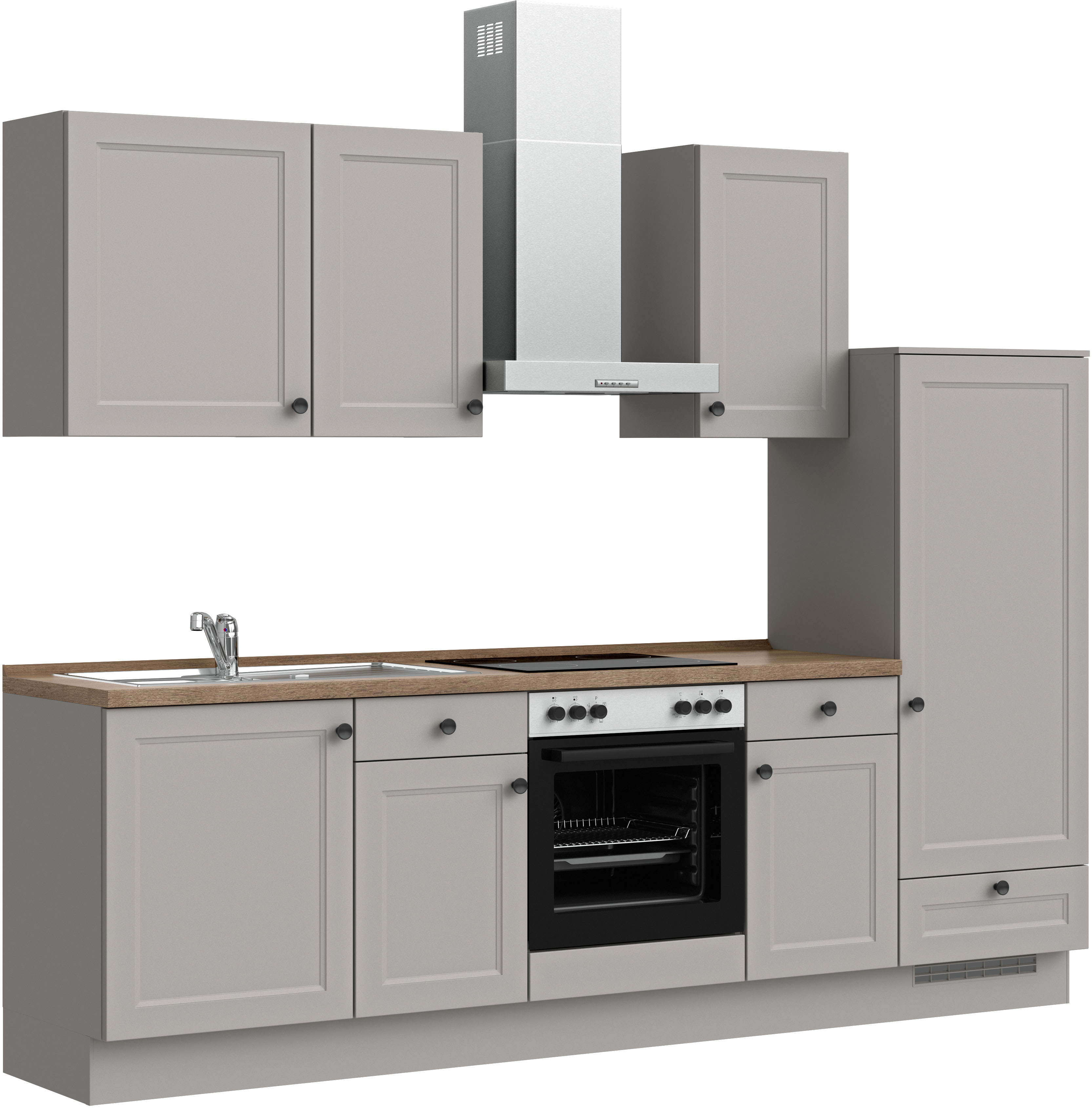 nobilia Küchenzeile ""Cascada I", NEU: individuell anpassbar mit gratis Profi-Beratung" vormontiert, Breite 270 cm, Ausrichtung wählbar, wahlw. mit E-Geräten