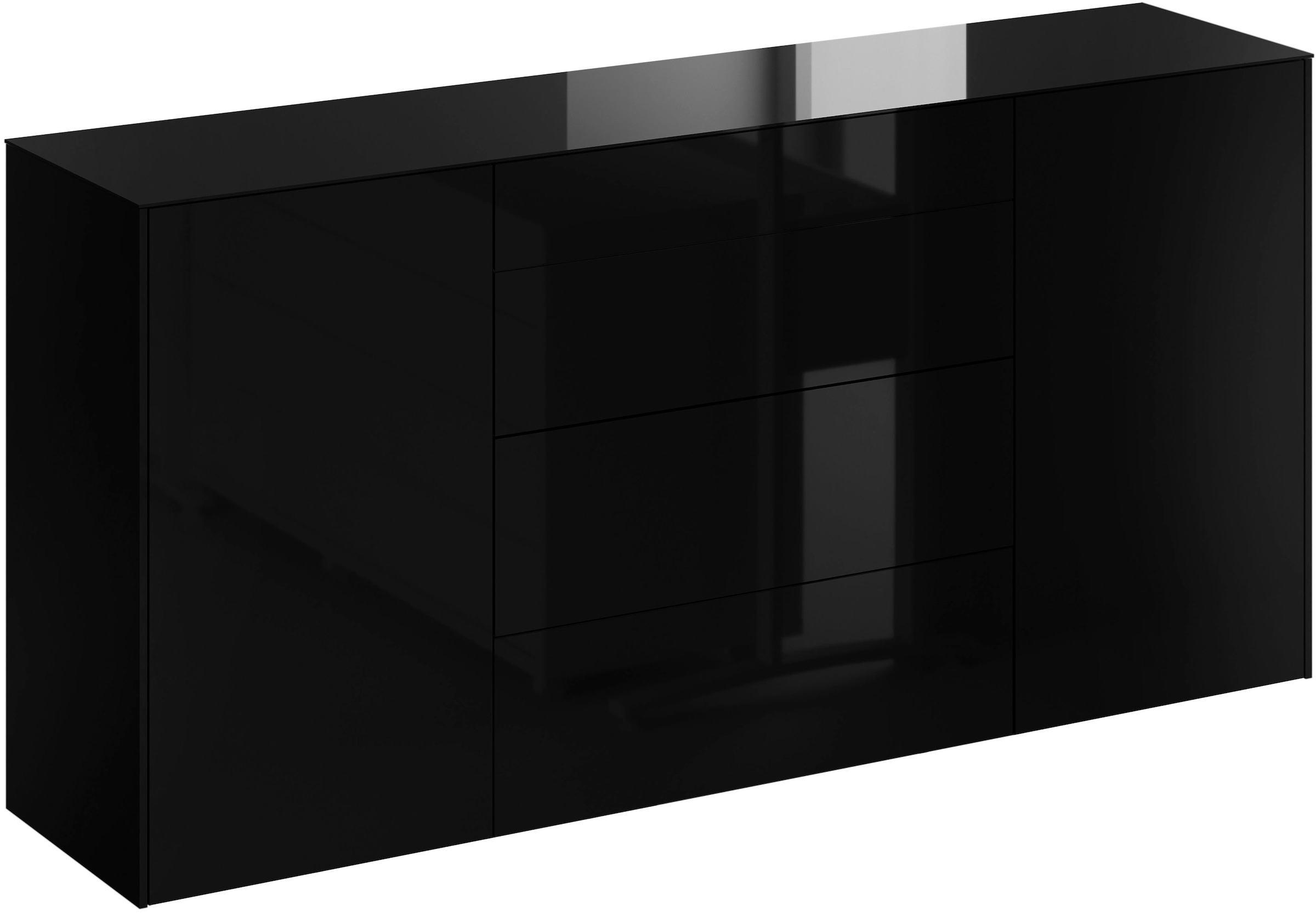 Mäusbacher Kommode Kommode BHT 179/89/42 cm, Push to open, Front+Oberplatte=Glas